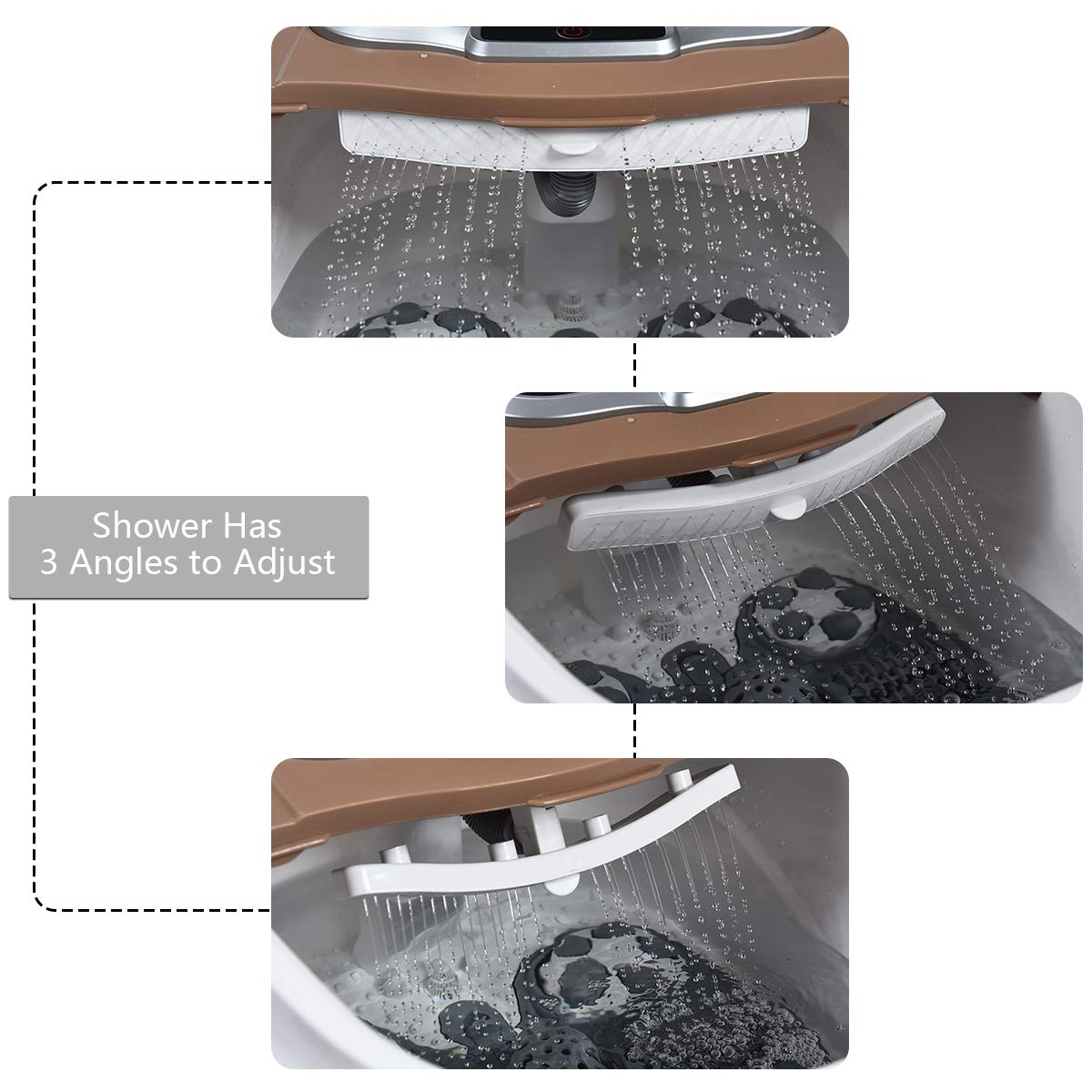 Giantex Foot Spa Bath Massager w/ Heat, Water Shower Adjustable in Angles 