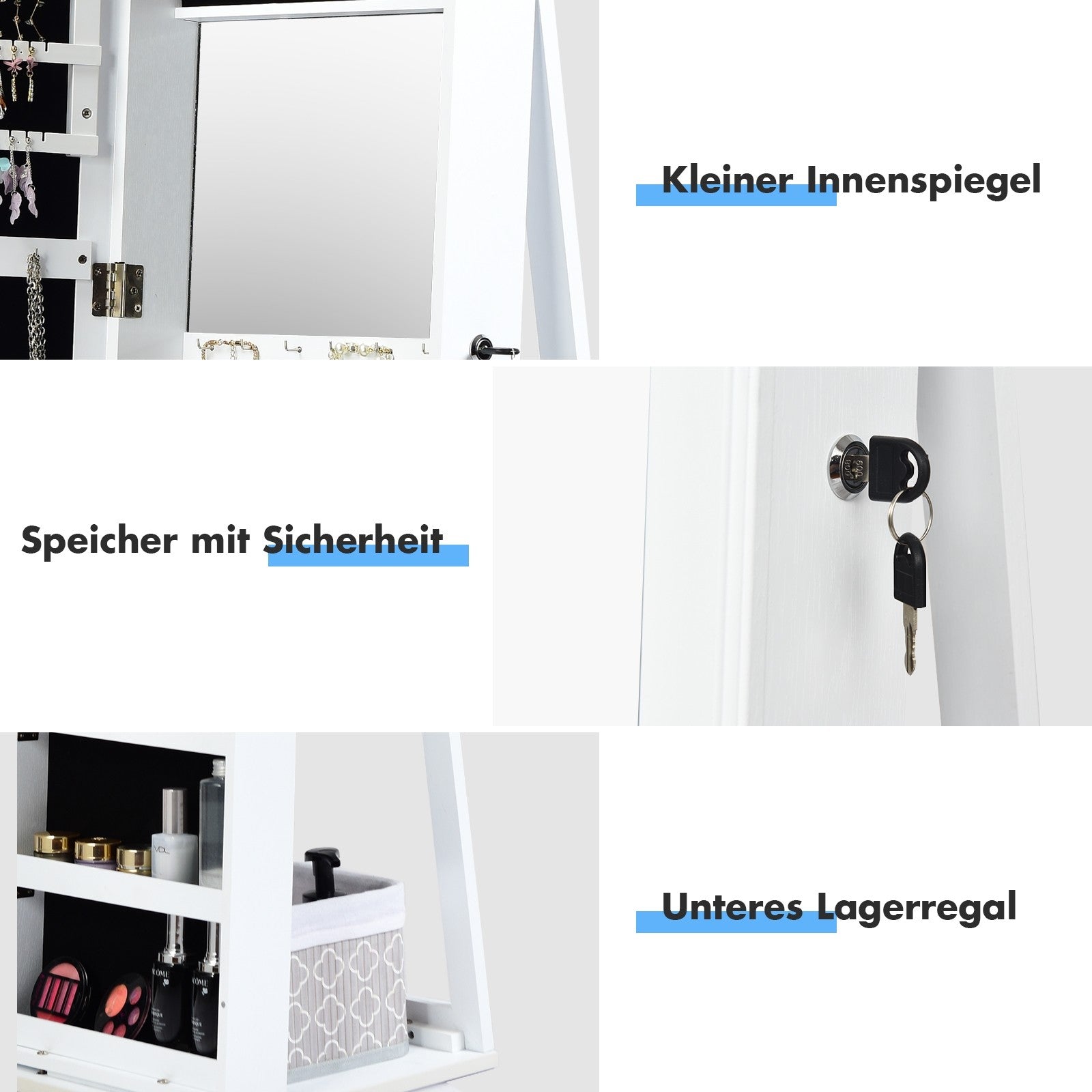 CHARMAID | Standing Jewelry Armoire 