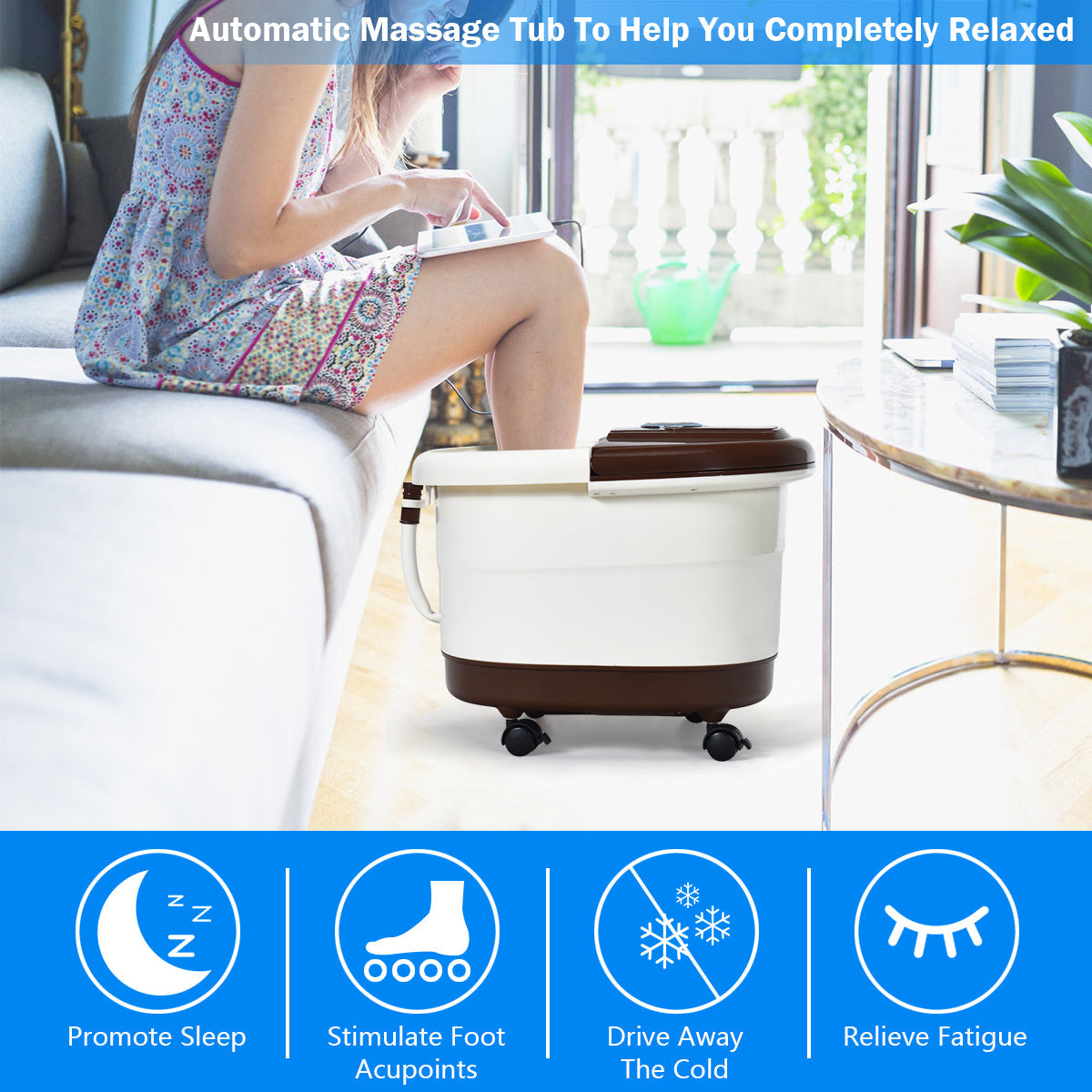 Giantex Foot Spa Bath Massager with Heat with 16 Pedicure Shiatsu Roller Massage Points 