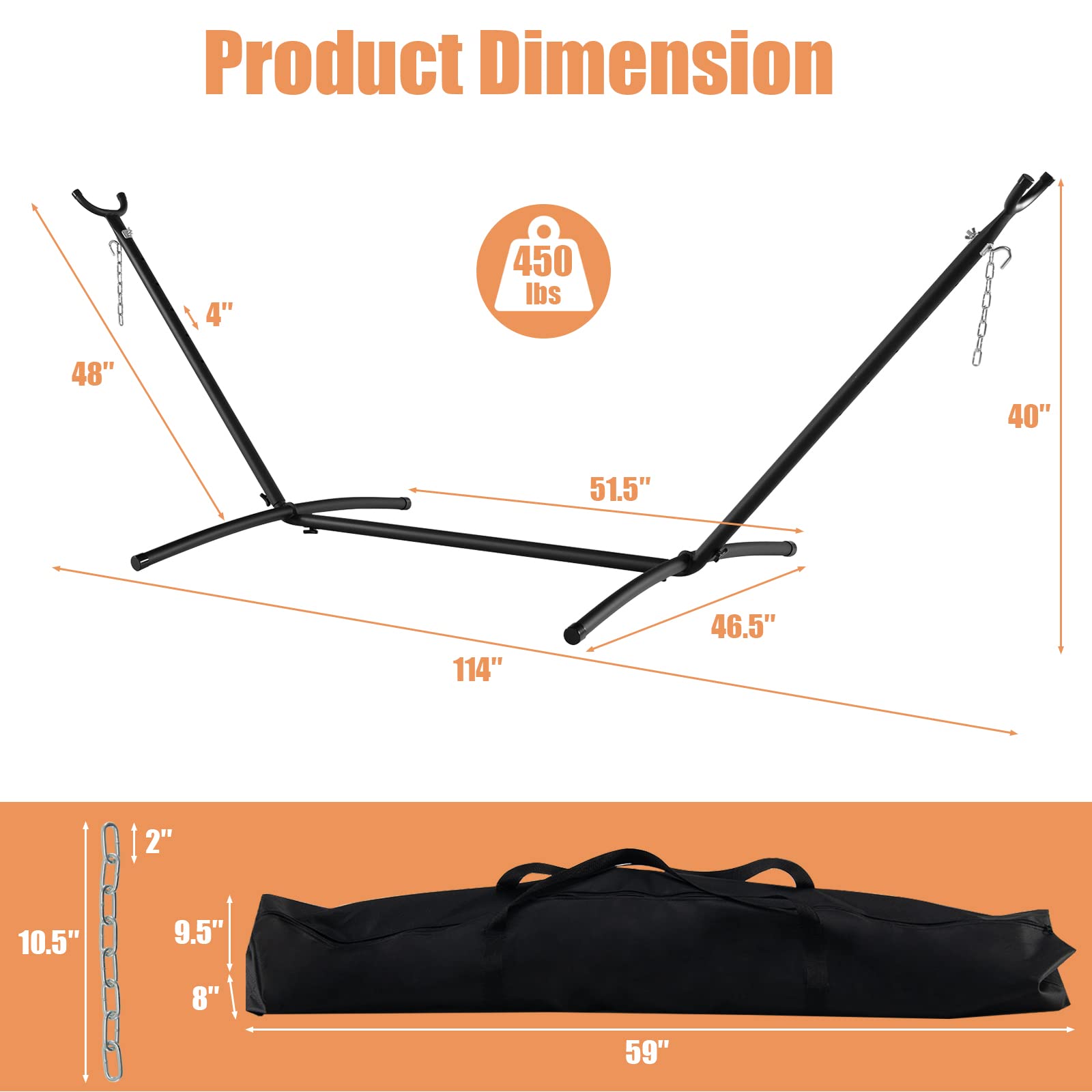 Giantex Hammock with Stand, Outdoor Hammock Swing with Stand Set (Blue&Red) 