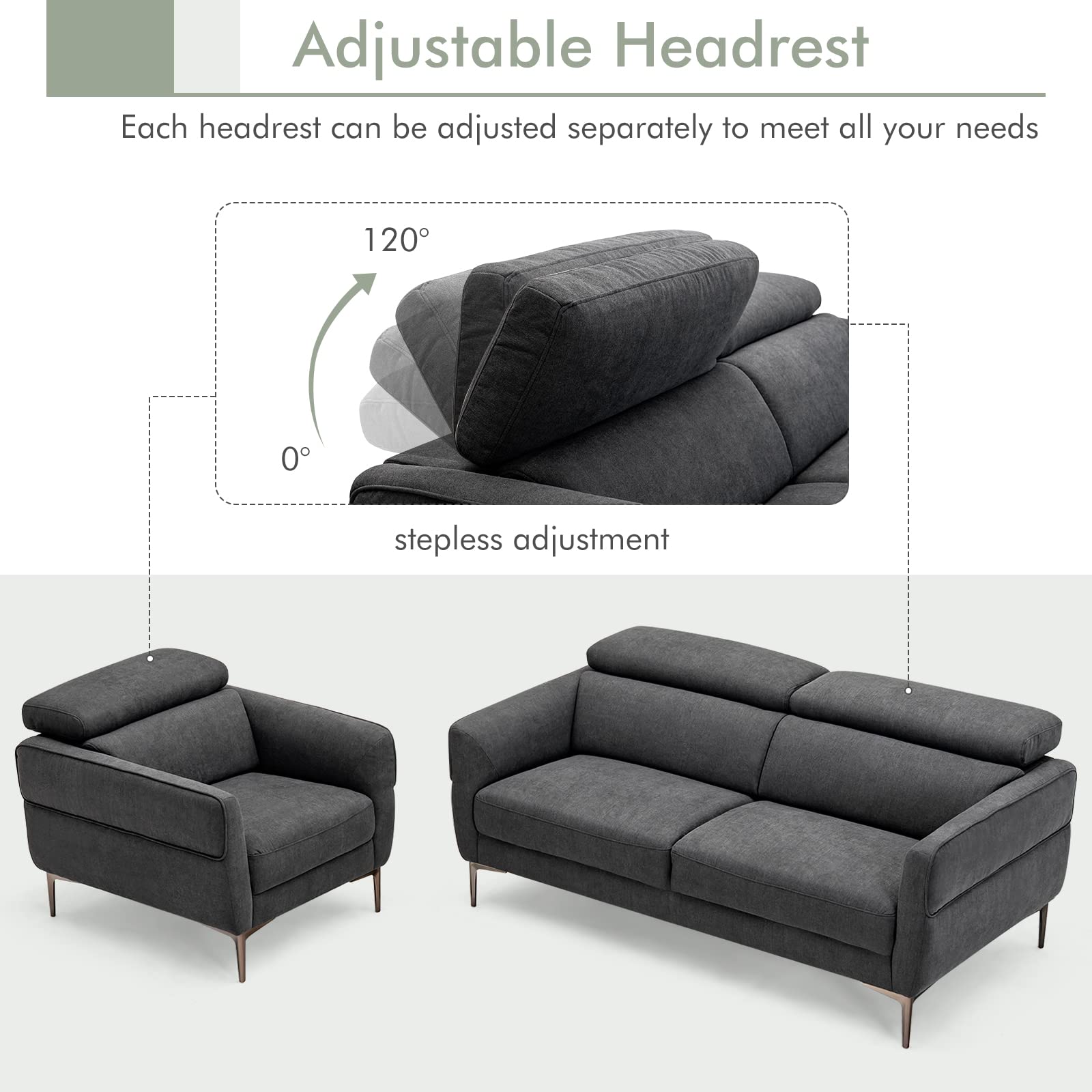 Giantex Sofa Couch and Accent Chairs Set 