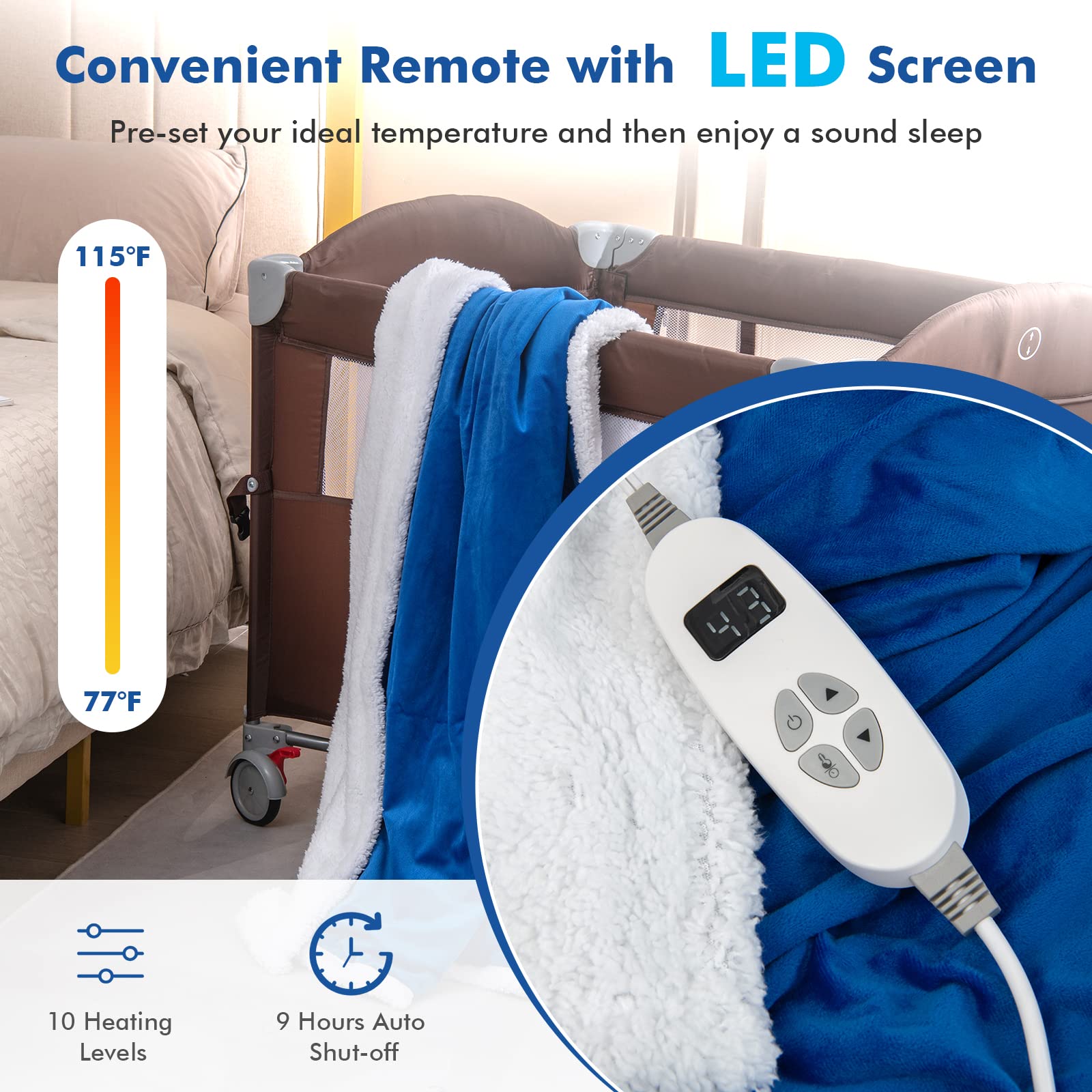 Giantex Heated Electric Blanket Throw 