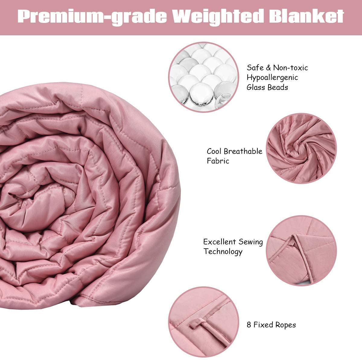 Luxury Cooling Silk Sewed in Cotton Pink, Blue, Green, 48" x 72" 60" x 80" | 15lbs 