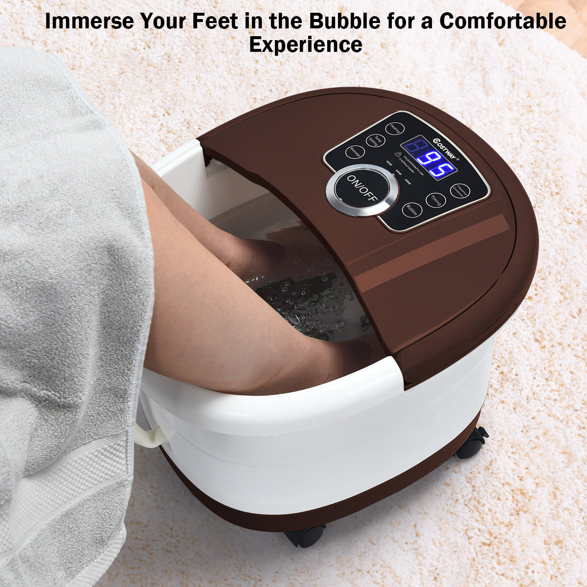 Giantex Foot Spa Bath Massager with Heat with 16 Pedicure Shiatsu Roller Massage Points 