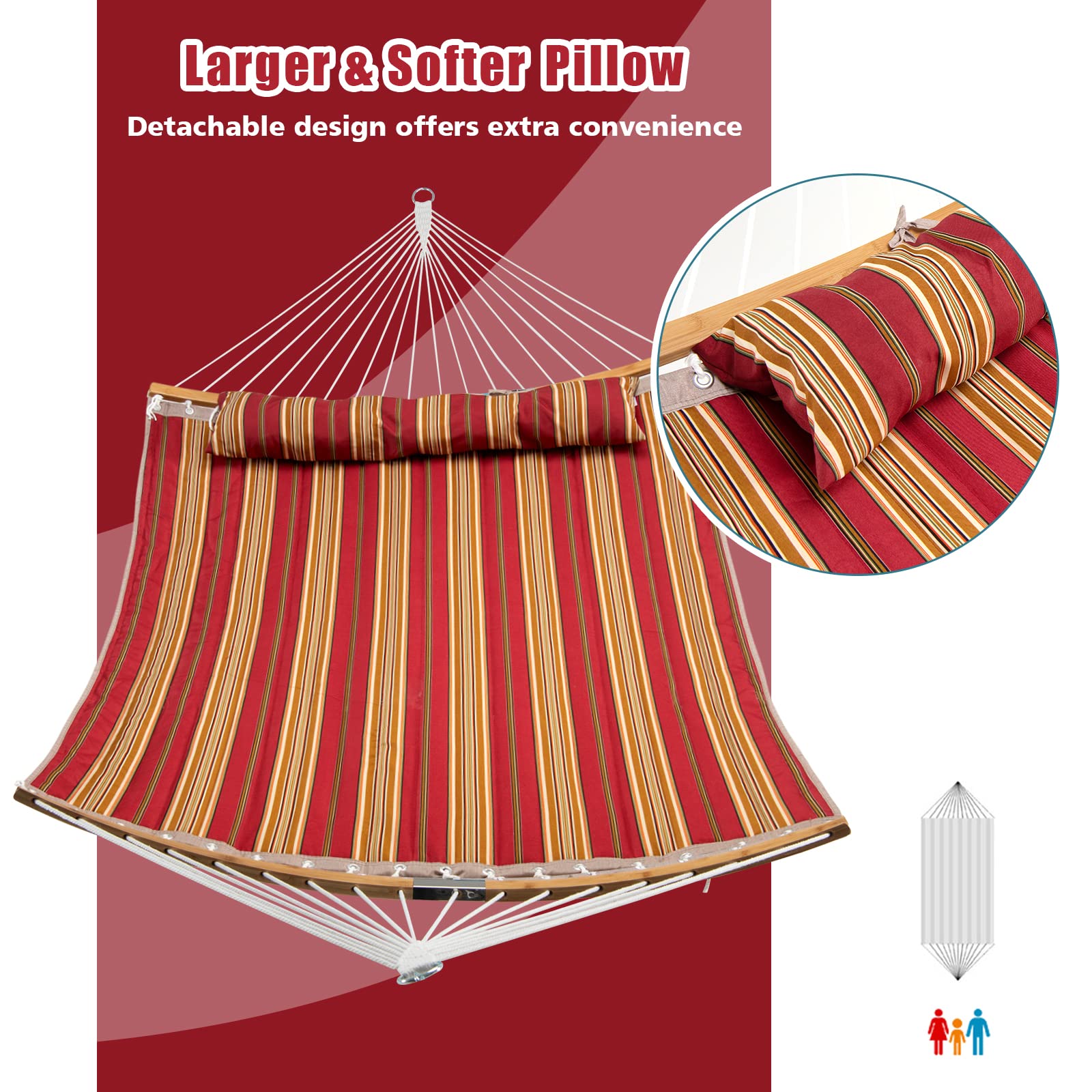 Giantex Hammock with Detachable Pillow Outdoor Hanging Chair (Hammock Stand Not Included) 