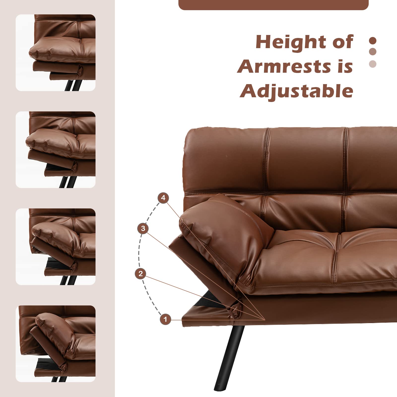 Giantex Futon Sofa Bed, Convertible Memory Foam Futon Couch Sleeper 