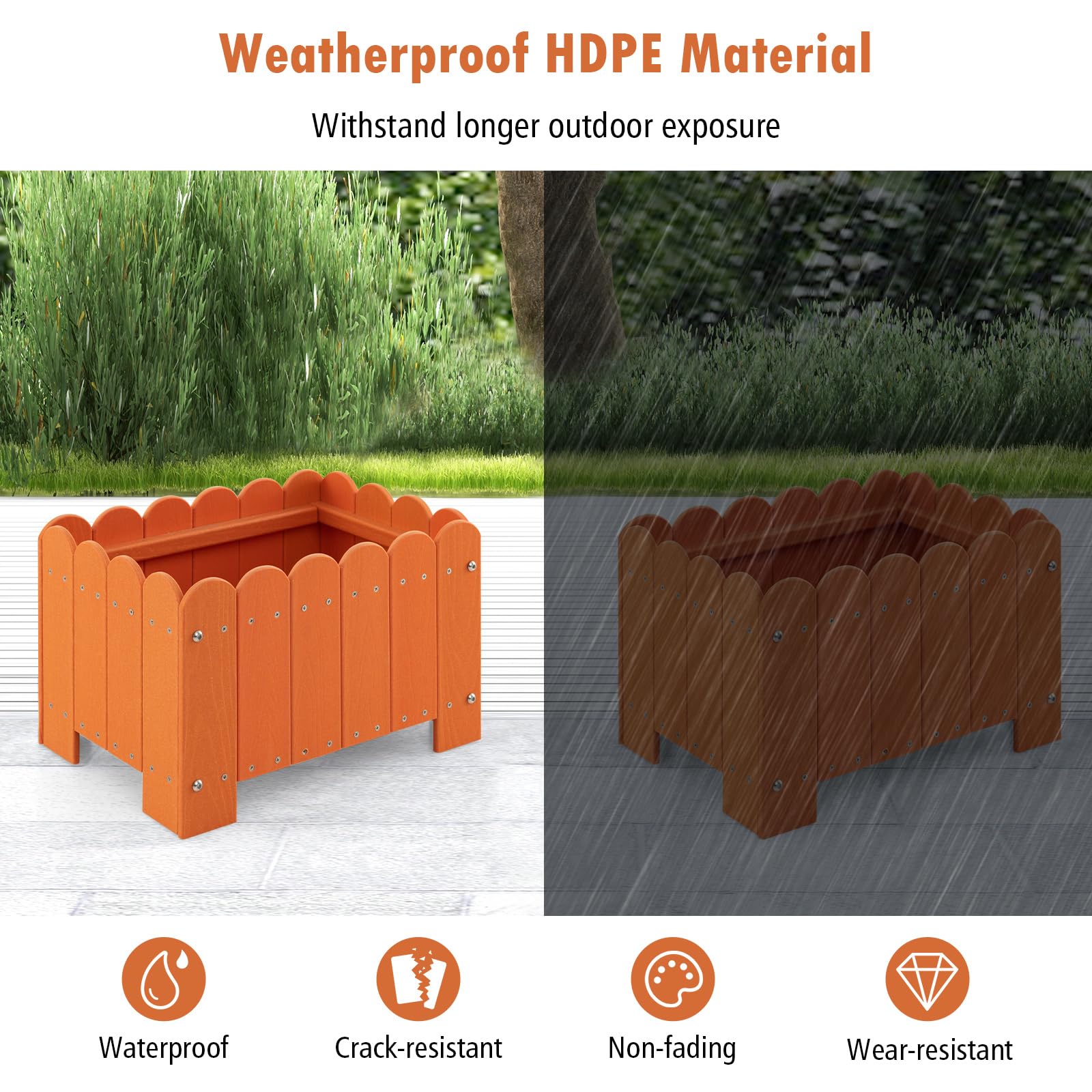 Giantex 2 Pack Rectangular Planter Box 