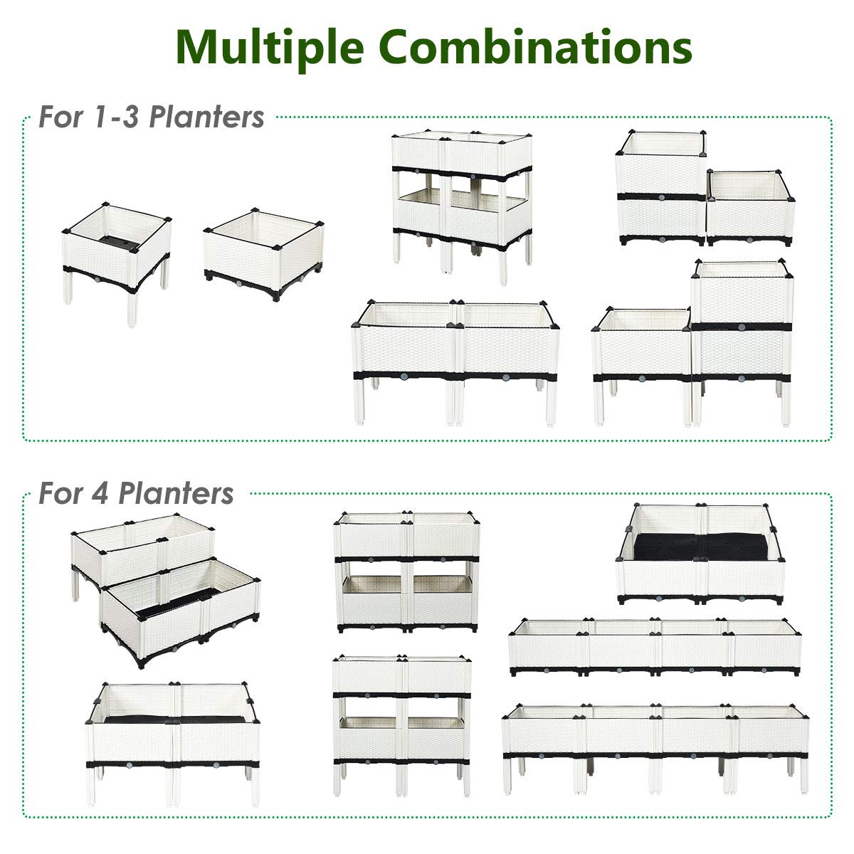 Set of 4 Raised Garden Bed Kits 