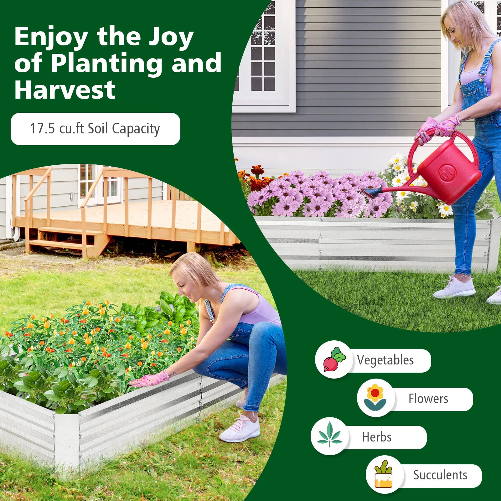 Giantex Galvanized Raised Garden Bed 