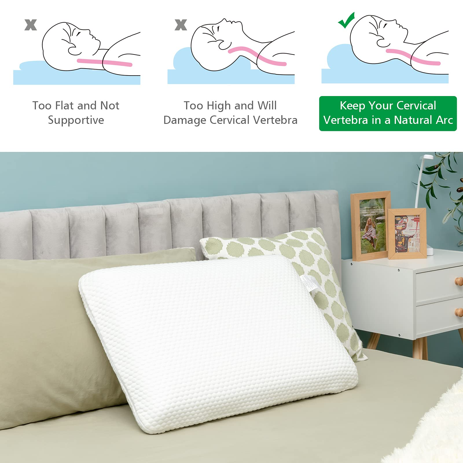 Giantex Memory Foam Pillow 2 Pack 