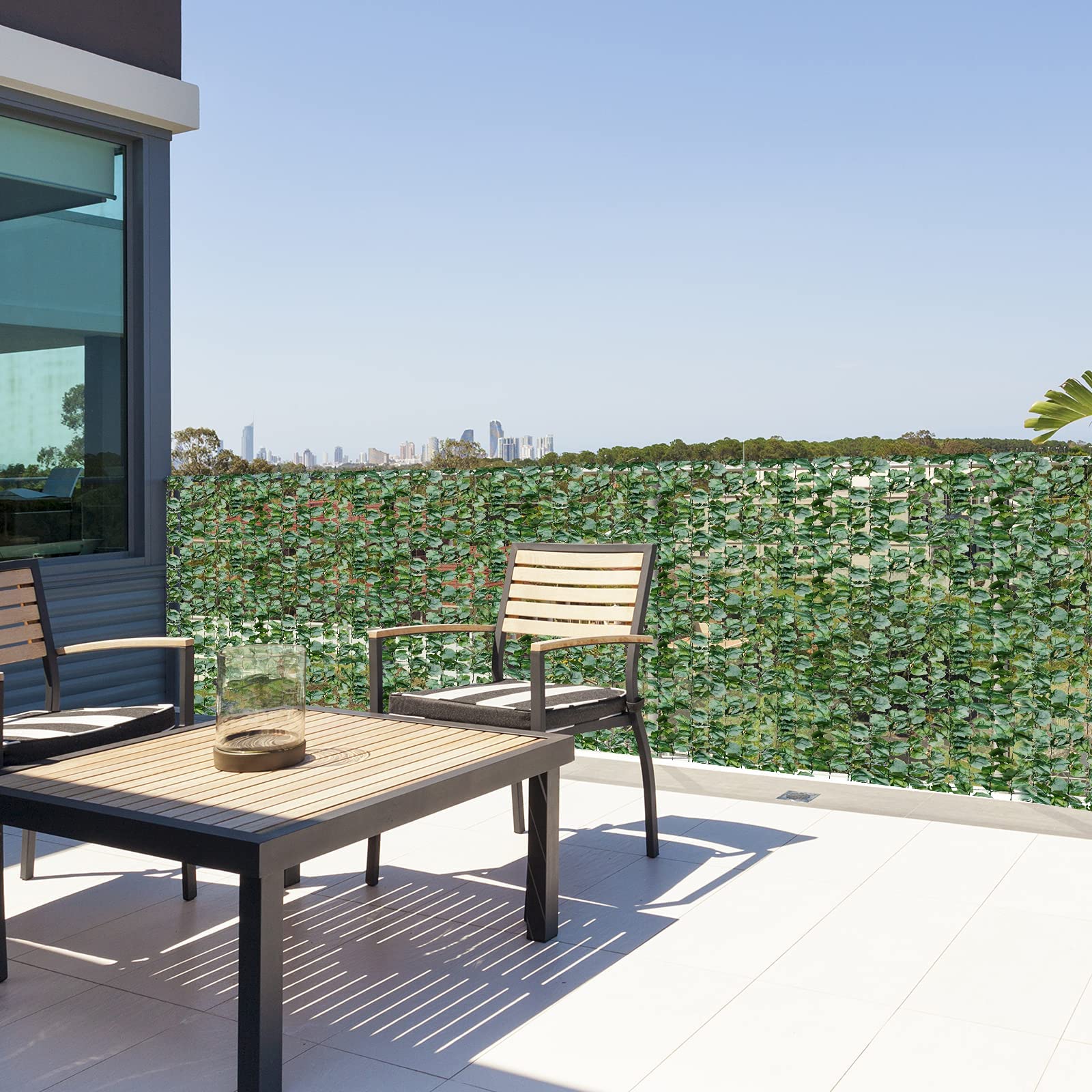 Artificial Hedges Faux Ivy Leaves Fence Decorative Trellis Privacy Fence Screen Mesh 
