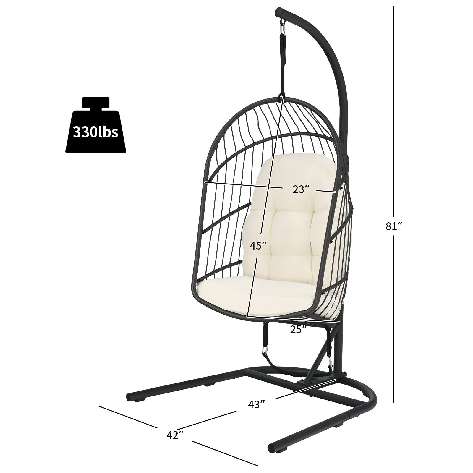 Giantex Hanging Egg Chair with Stand 