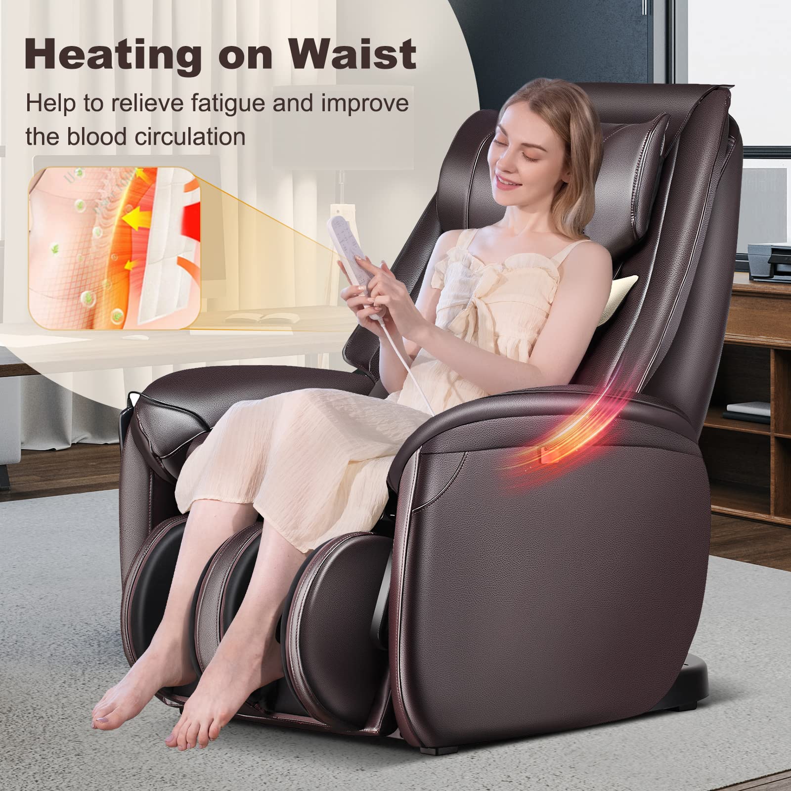 Giantex Full Body Massage Chair - Zero Gravity SL Track Electric Recliner with Reversible Footrest 