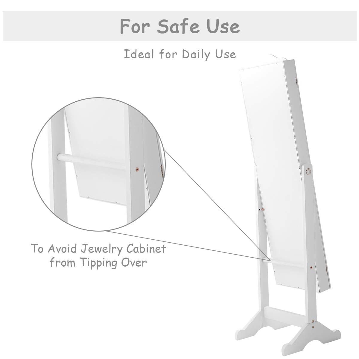 Giantex Jewelry Cabinet Armoire Lockable with Mirror 