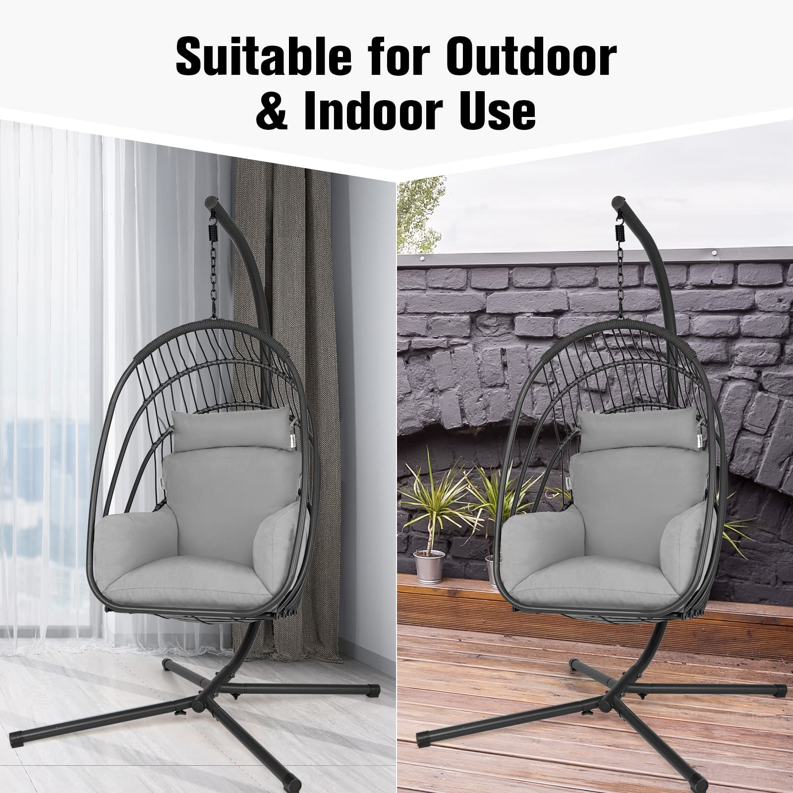 Giantex Egg Chair Hammock Stand - Hanging Swing with Stand 