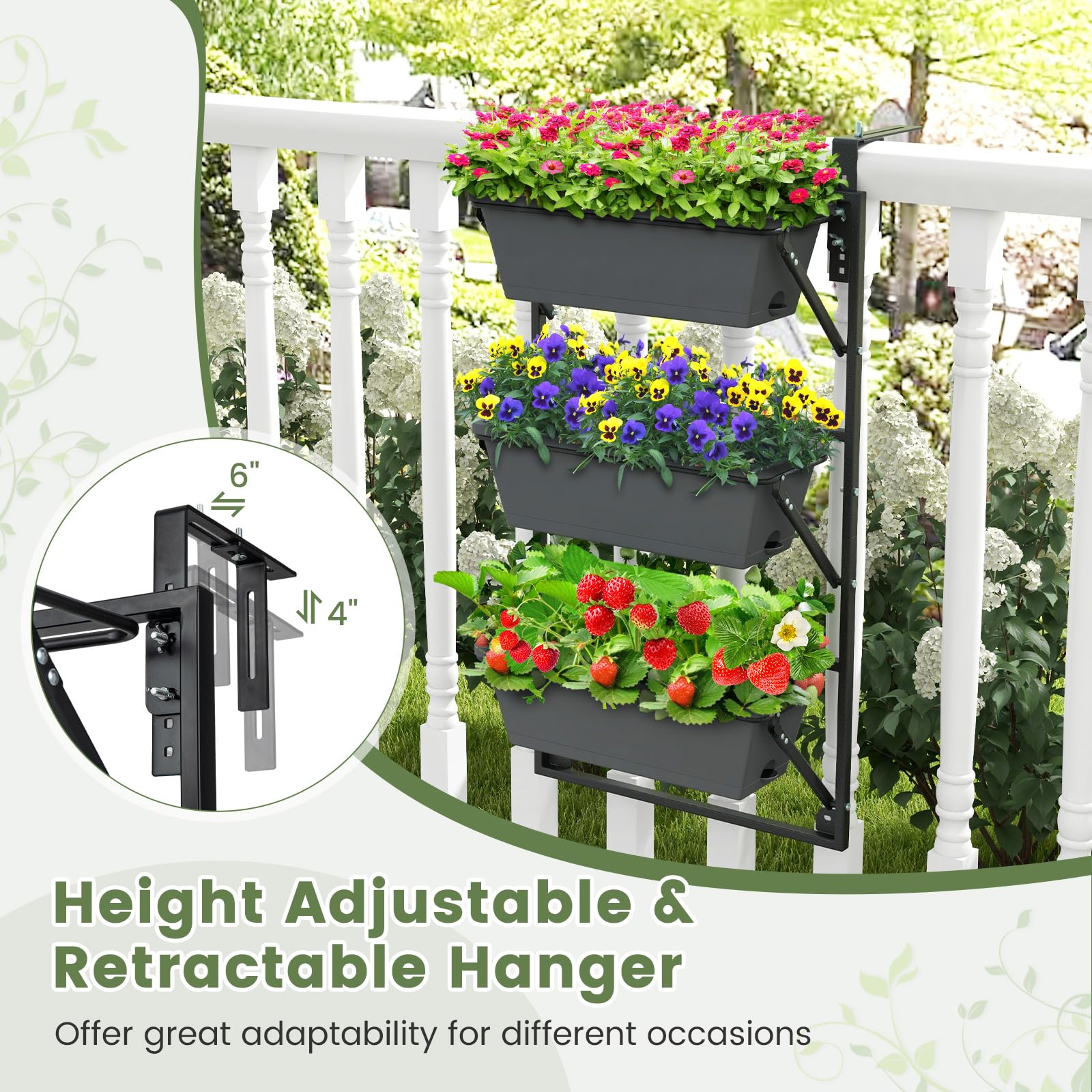 Giantex Vertical Raised Garden Bed, Hanging & Wall-Mounted Planter Garden Boxes 