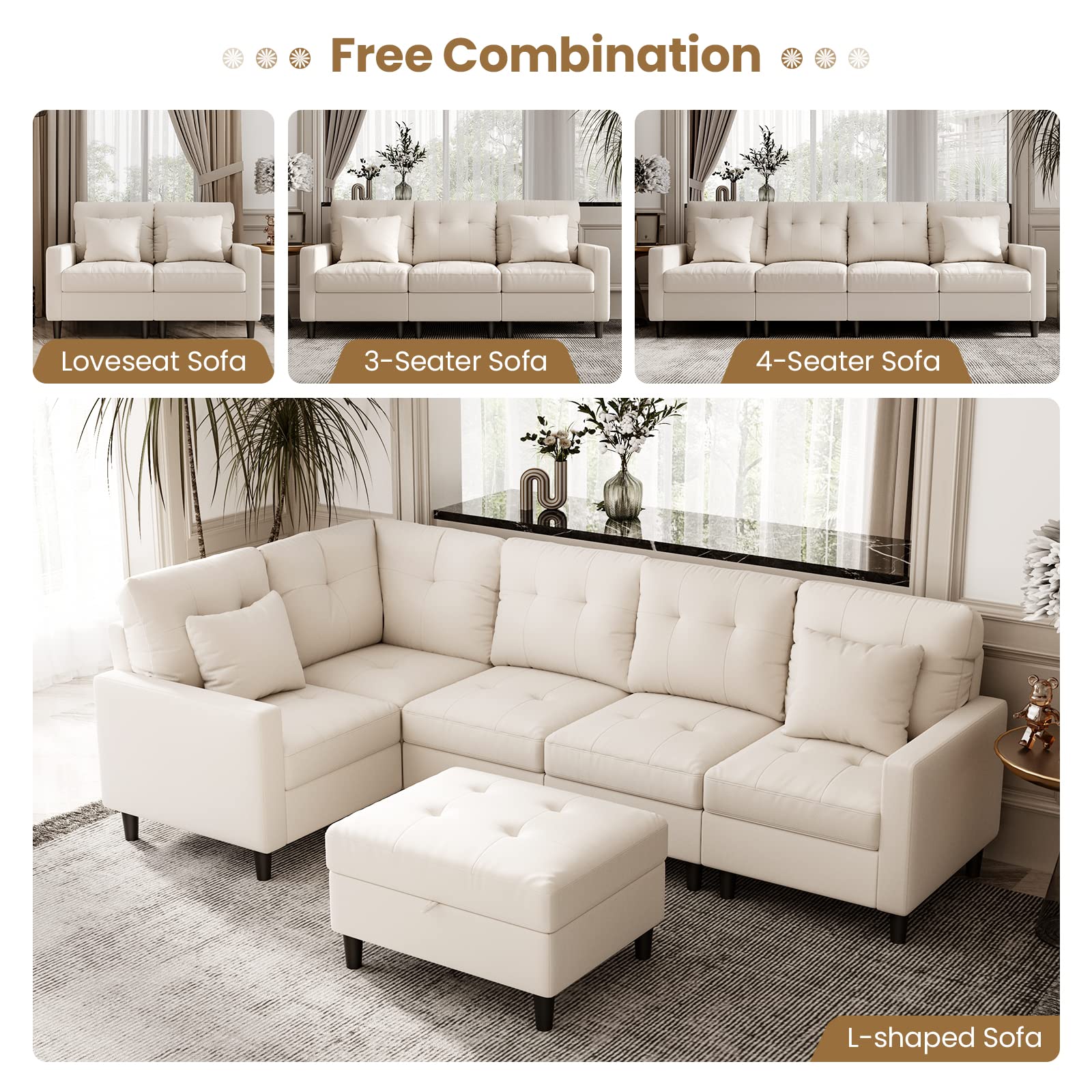 Giantex Modular Sectional Sofa Couch 