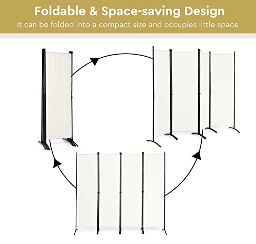 Giantex 4 Panel Room Divider, 5.6Ft Folding Screen, Home Office Freestanding Tall Partition