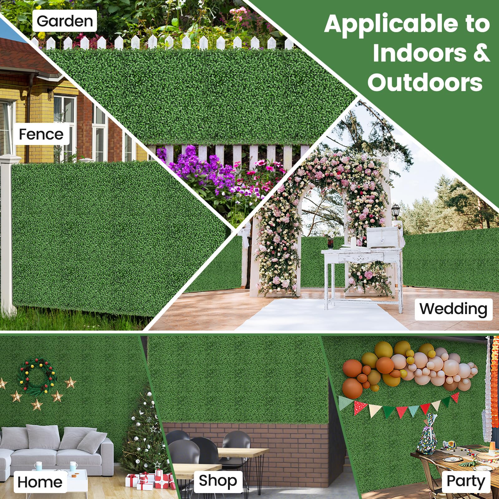 Giantex 12PCS 20" x 20" Artificial Boxwood Panels Garden Privacy Fence Screen 