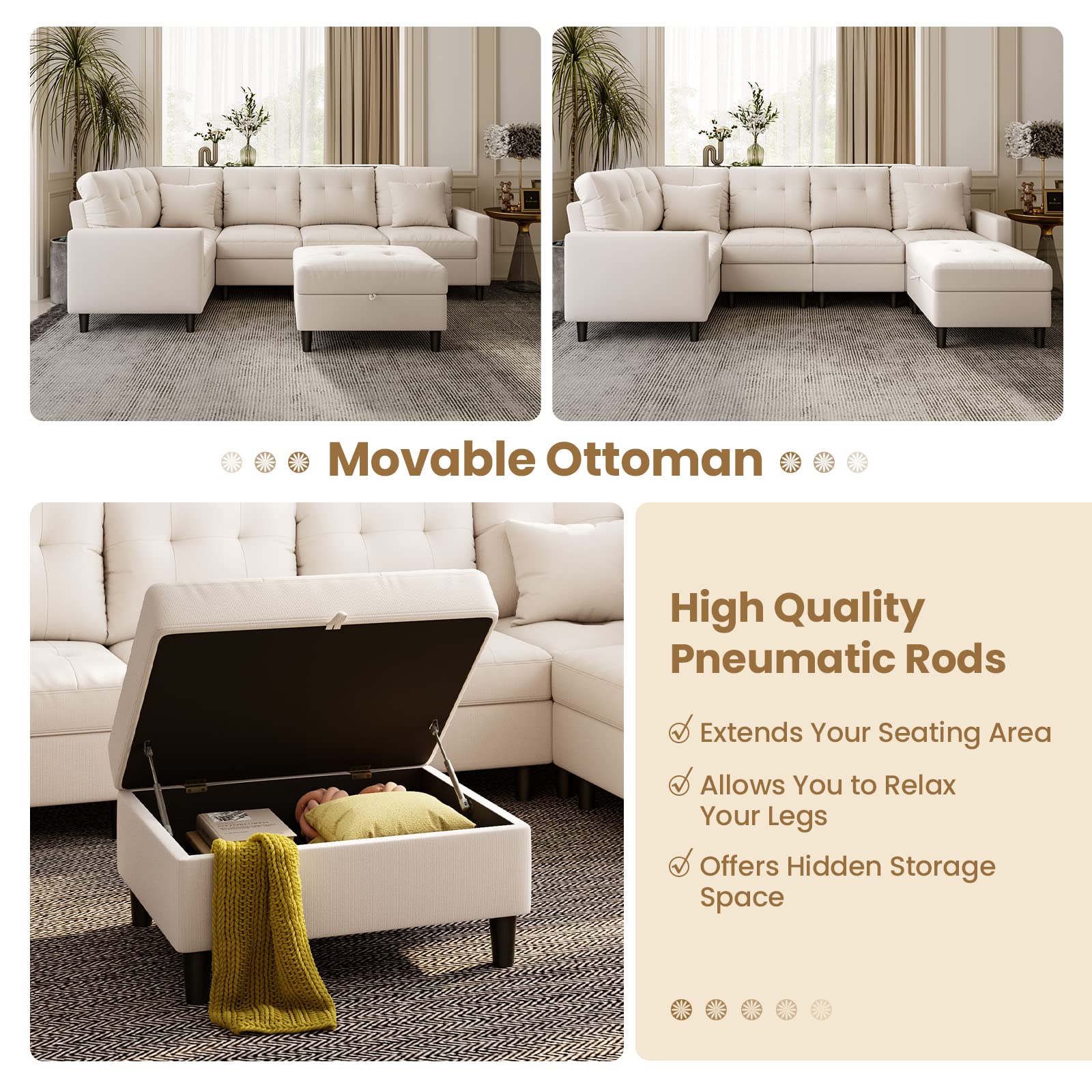 Giantex Modular Sectional Sofa Couch 
