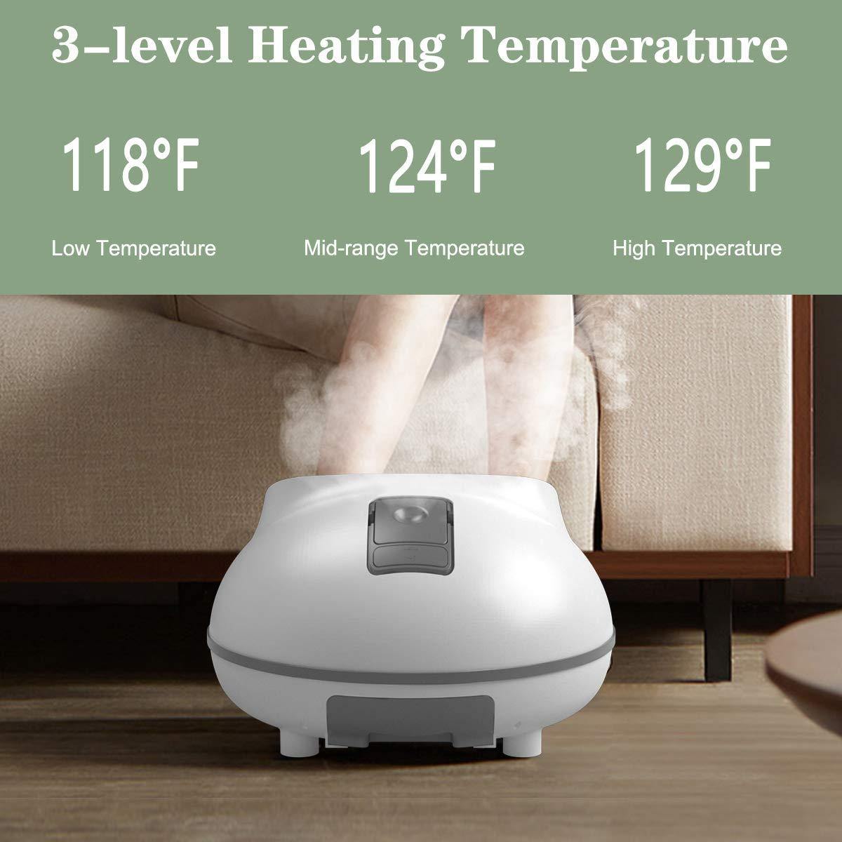 Giantex Steam Foot Spa Bath Massager w/3 Heat Levels, Pedicure Massage Rollers, Foot Spa Massager for Stress Relief (Brown/Gray) 
