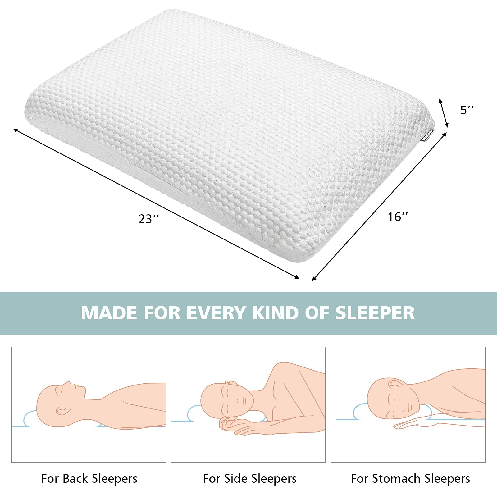 Giantex Memory Foam Pillow 2 Pack 