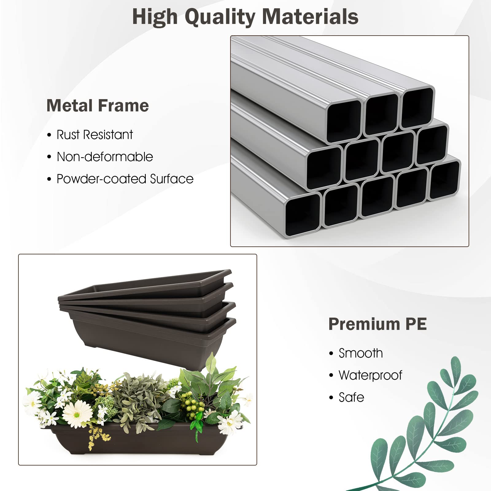 Giantex 2 Pcs 4.1FT Vertical Raised Garden Bed, 4-Tier Elevated Planter Box 