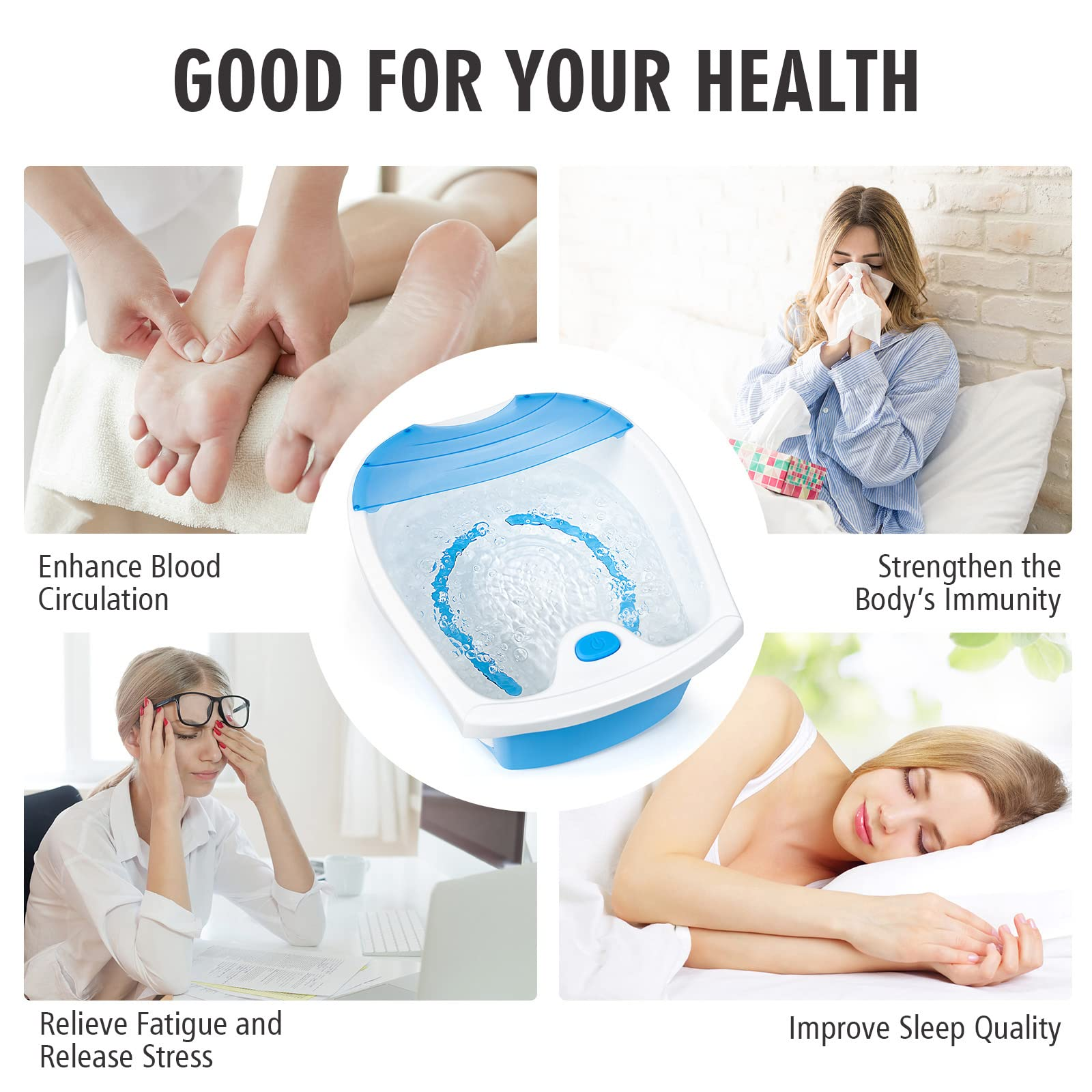Giantex Foot Spa Bath W/Smooth Bubble Massage 