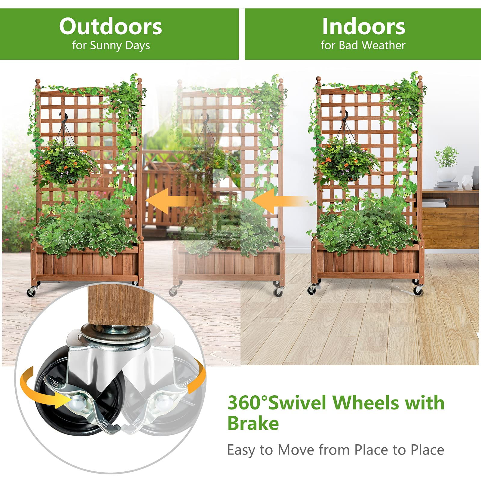Flower Box for Plant Climbing (25'' x 11'' x 50'') 