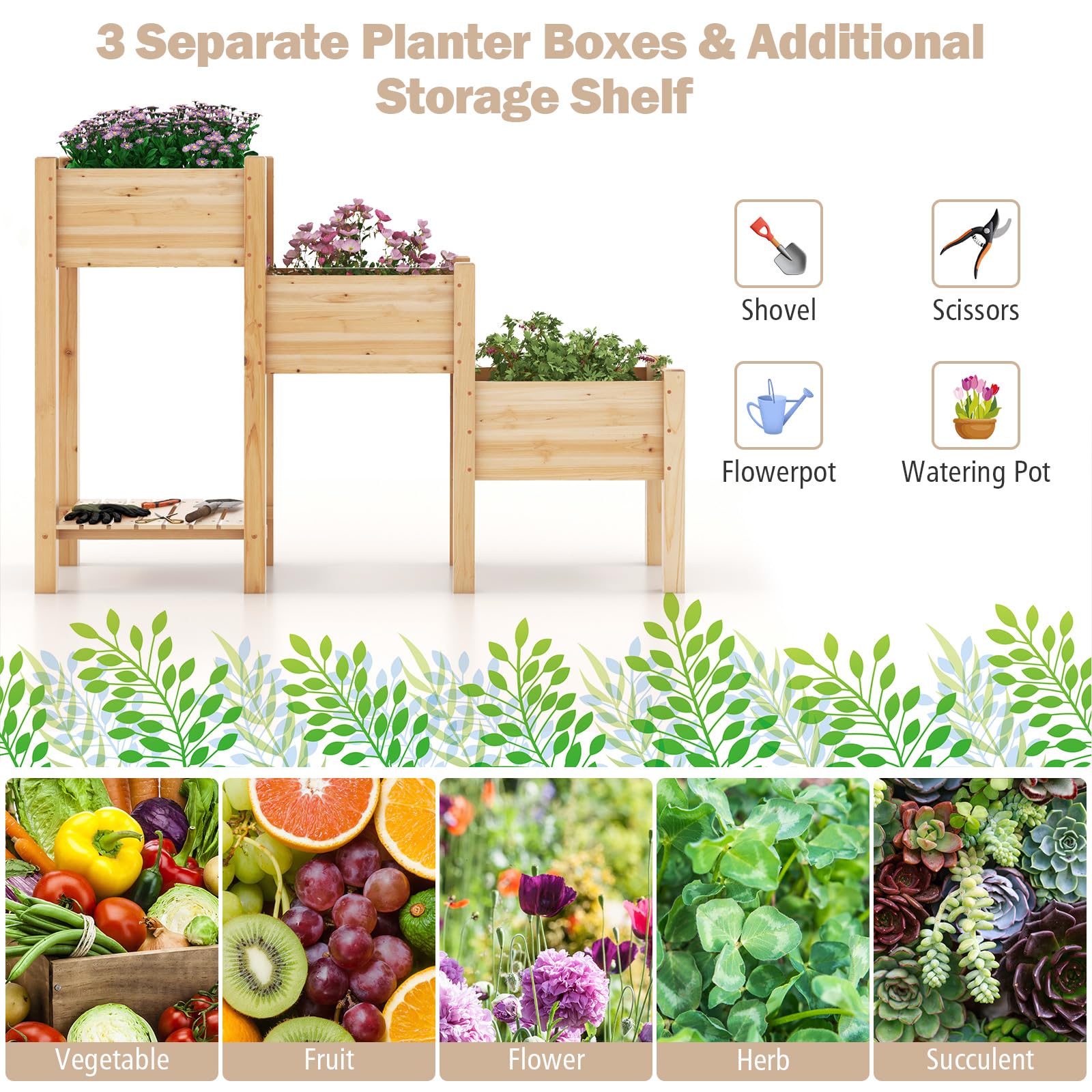 Giantex Raised Garden Bed Set of 3 
