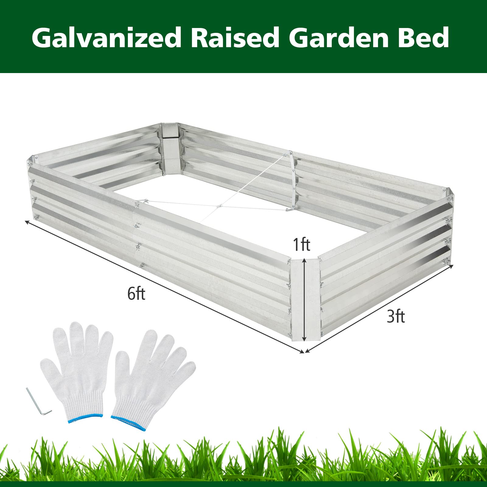 Giantex Galvanized Raised Garden Bed 