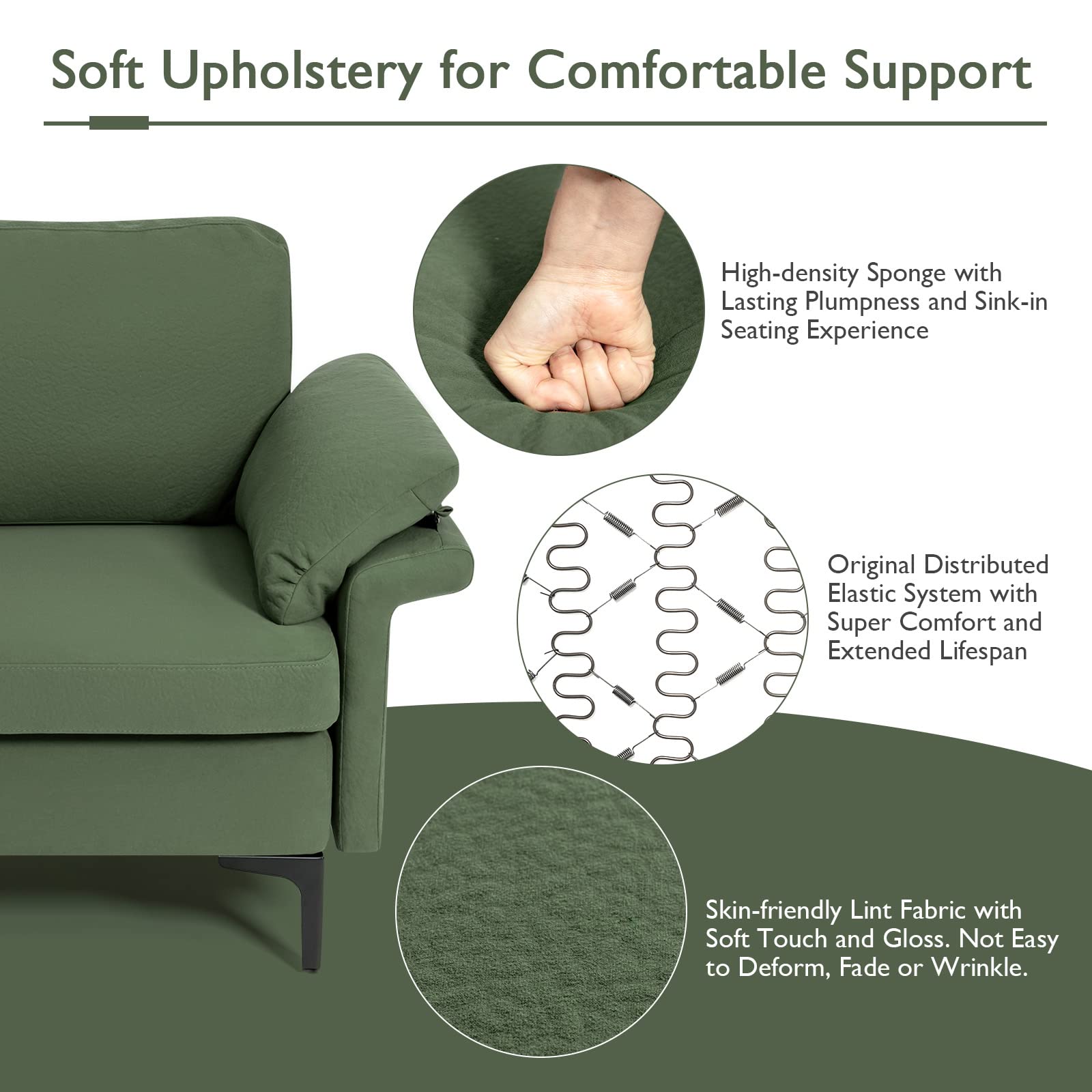 Giantex 100.5" L Convertible Sofa Couch, 3-Seat Sectional Sleeper with USB Ports & Socket 