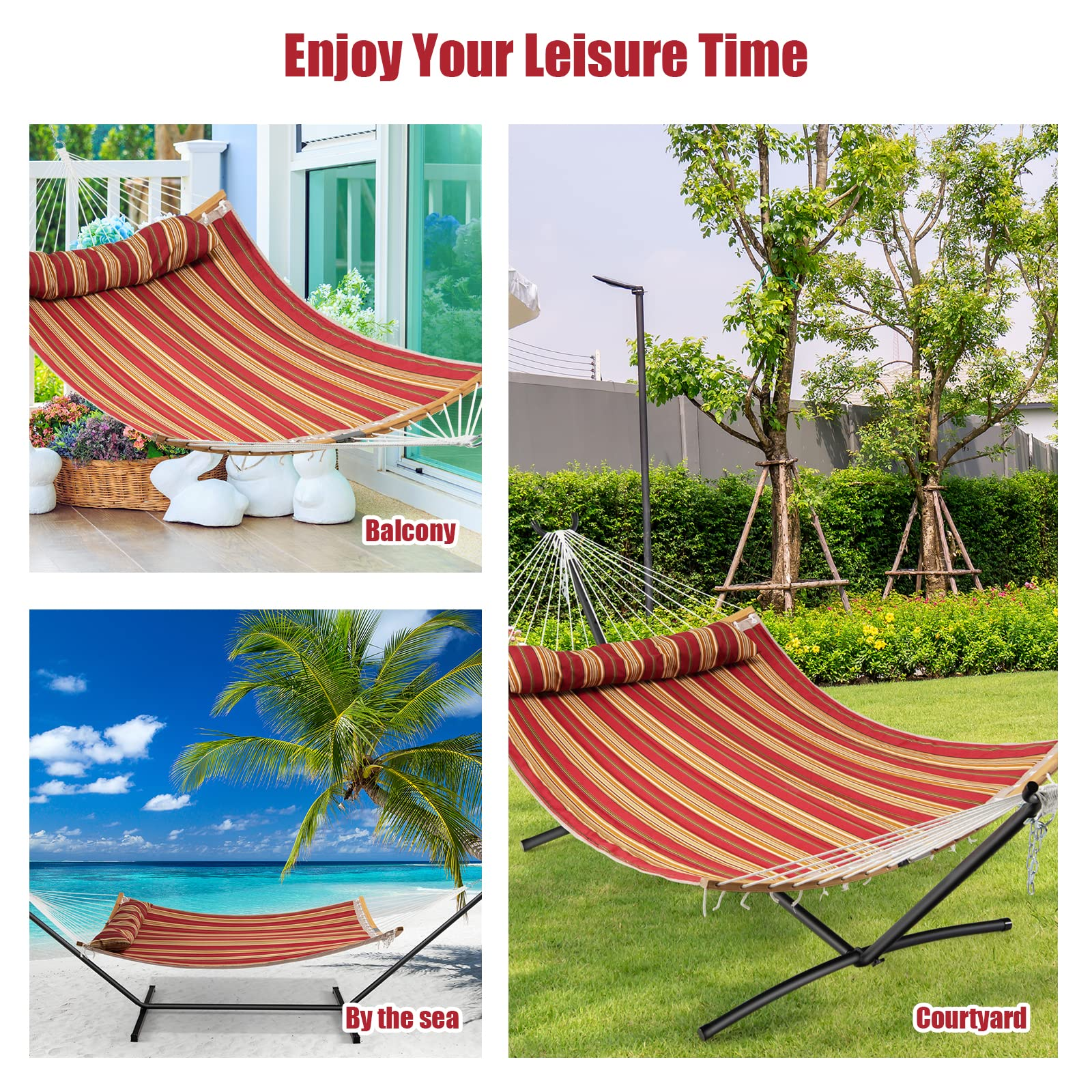 Giantex Hammock with Detachable Pillow Outdoor Hanging Chair (Hammock Stand Not Included) 