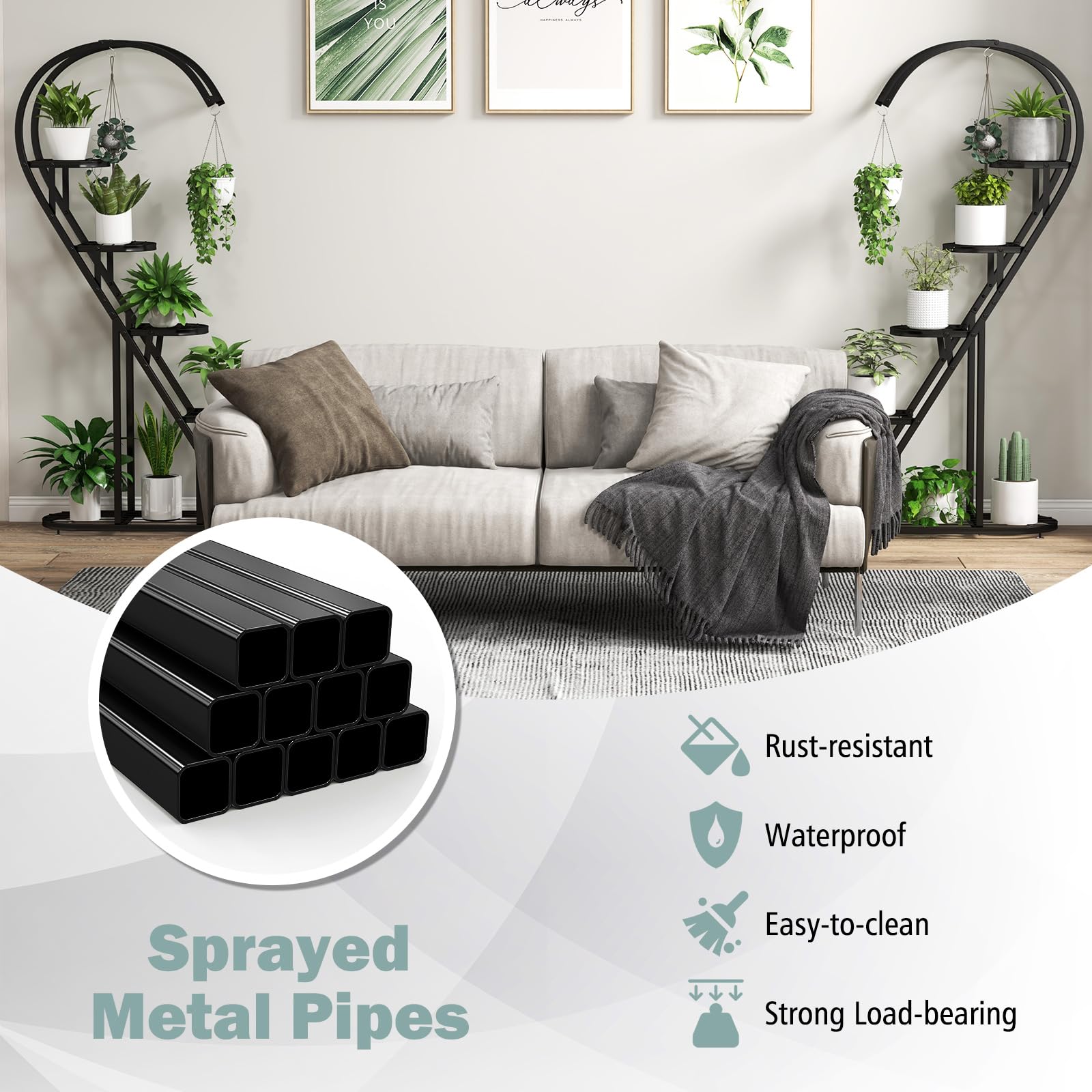 Giantex 5 Tier Metal Plant Stand Indoor 