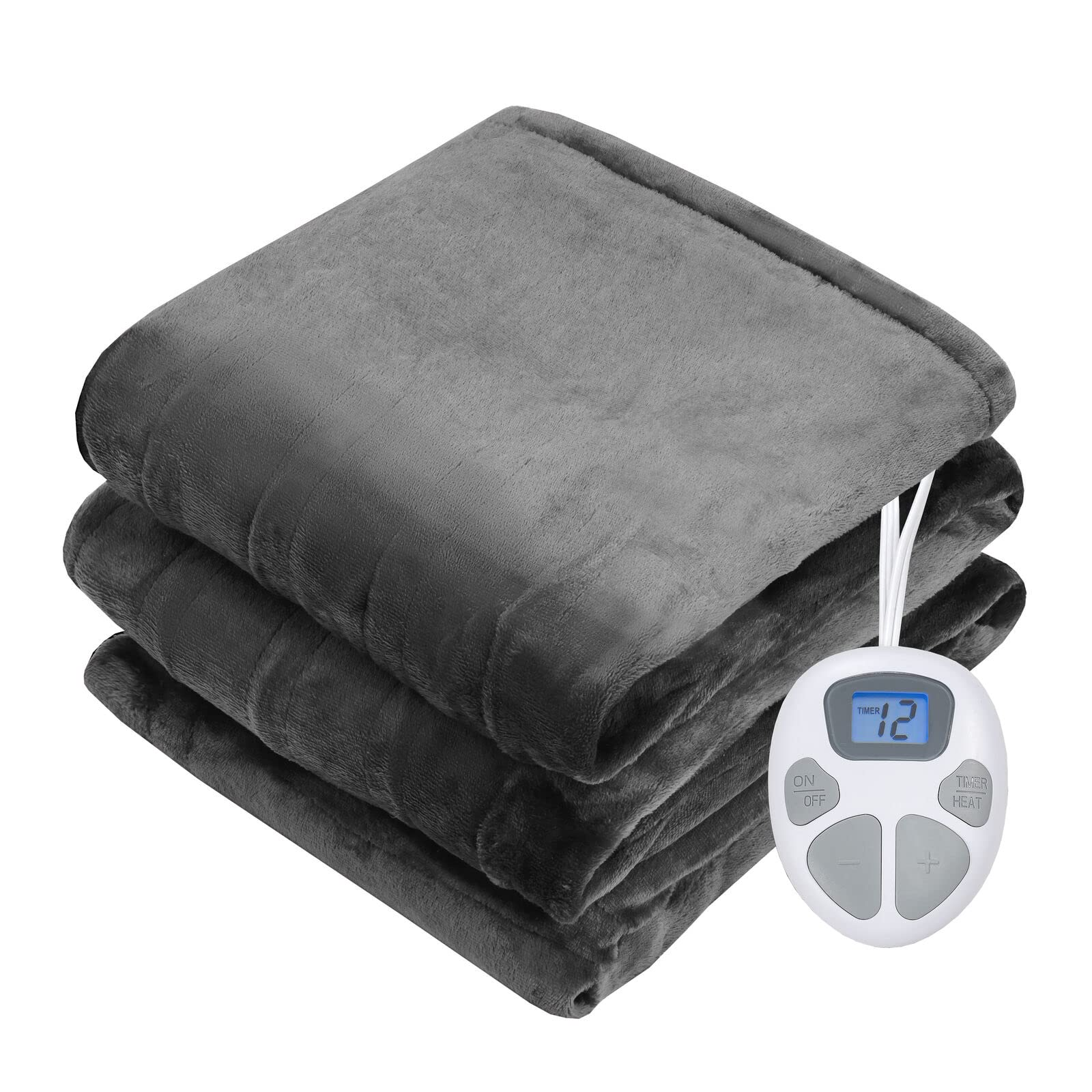 Giantex Electric Heated Blanket, Flannel Electric Blanket Throws, 10 Heating Levels, 8 Hours Auto Off 