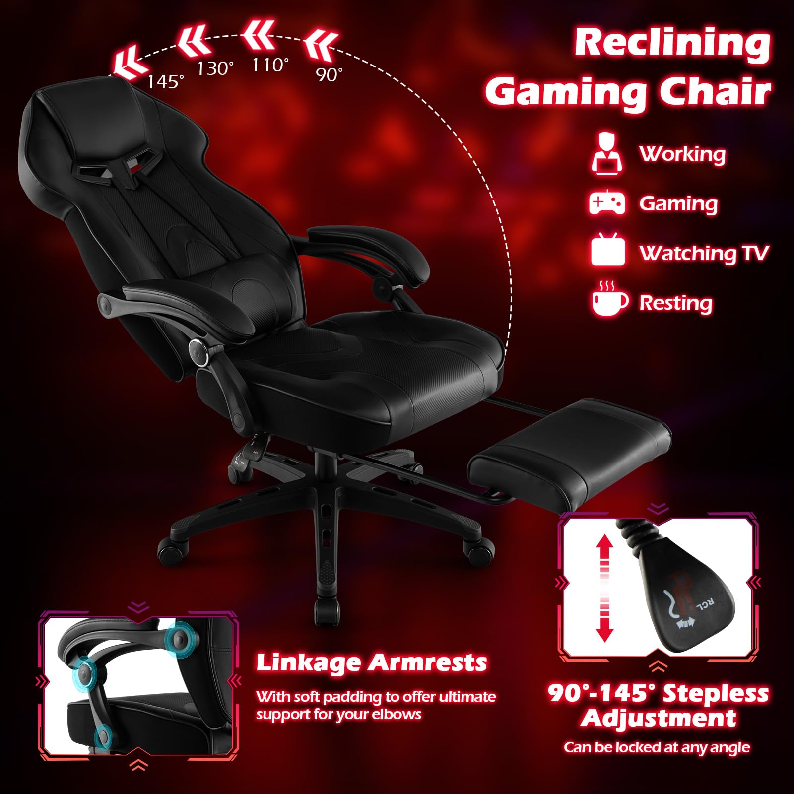 Giantex Gaming Chair with Footrest for Adults 