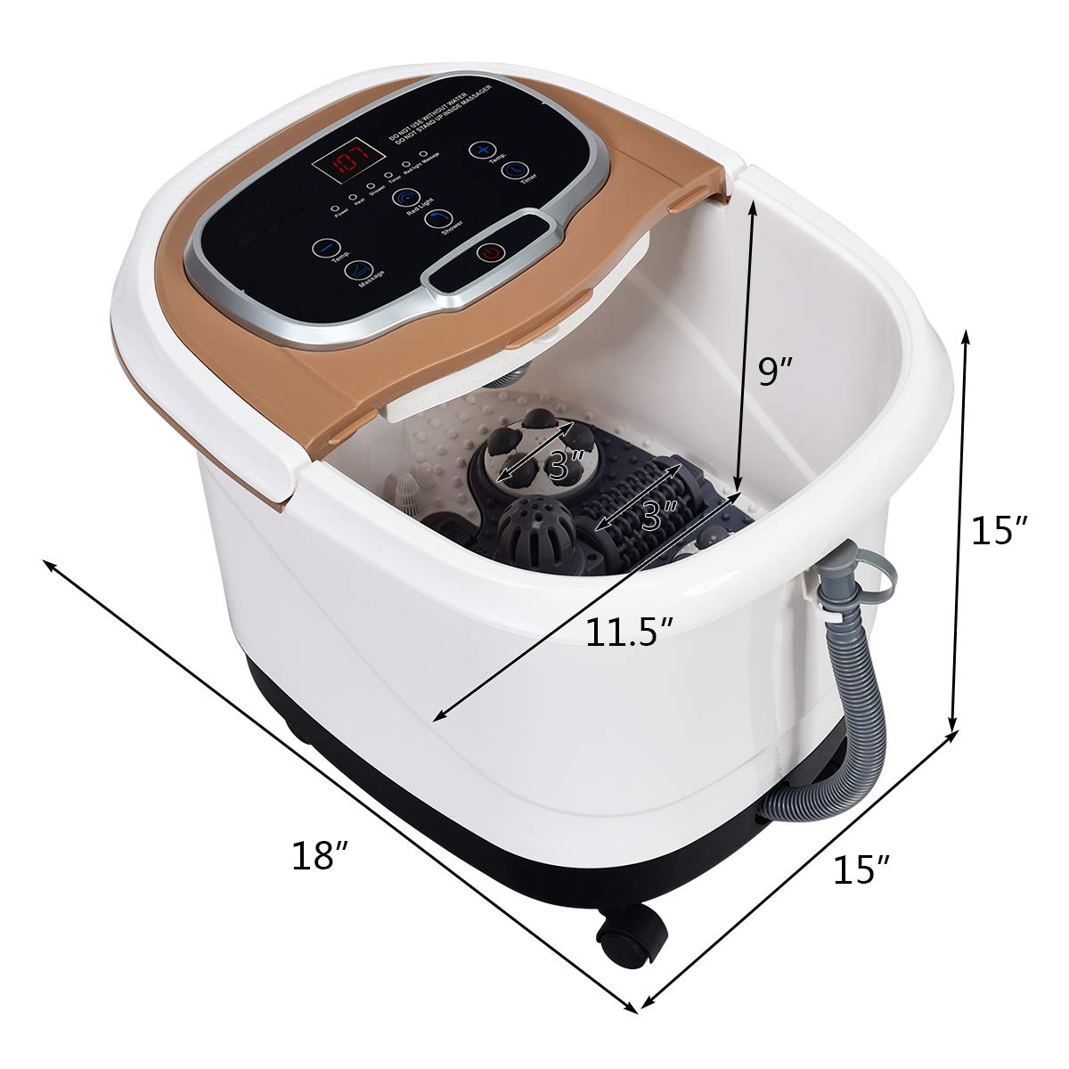 Giantex Foot Spa Bath Massager w/ Heat, Water Shower Adjustable in Angles 