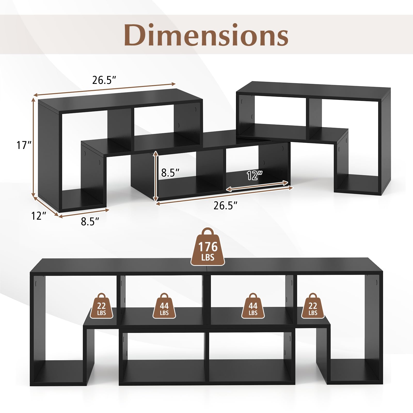 Giantex Free-Combination TV Stand for Bedroom - Entertainment Center for 50 55 60 65 Inch TV