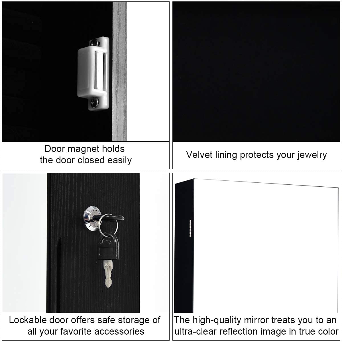 Giantex Jewelry Armoire Wall Door Mounted, Lockable Jewelry Cabinet