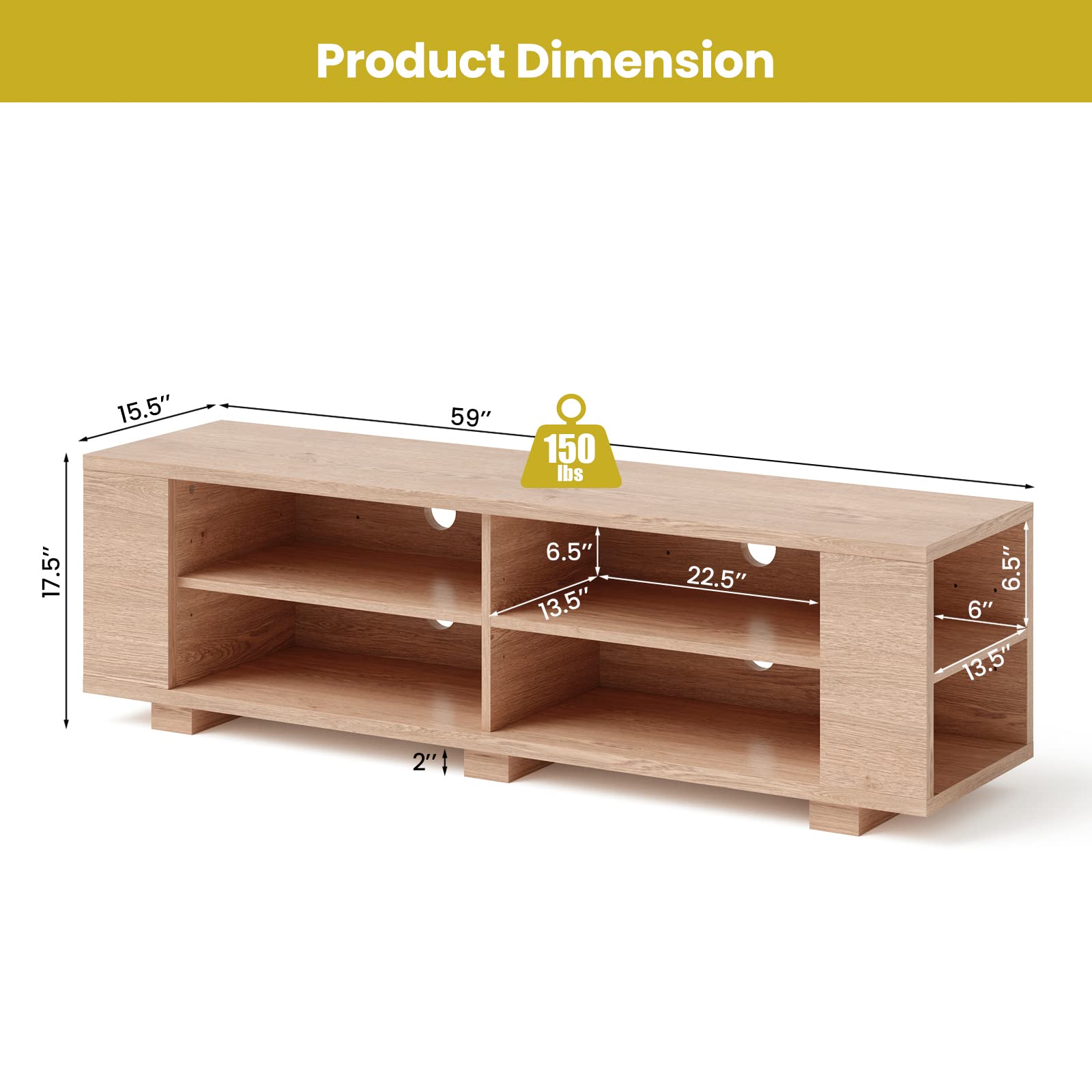 Giantex TV Stand Entertainment Center - Farmhouse Television Table up to 65 Inches TVs, 7 Colors 