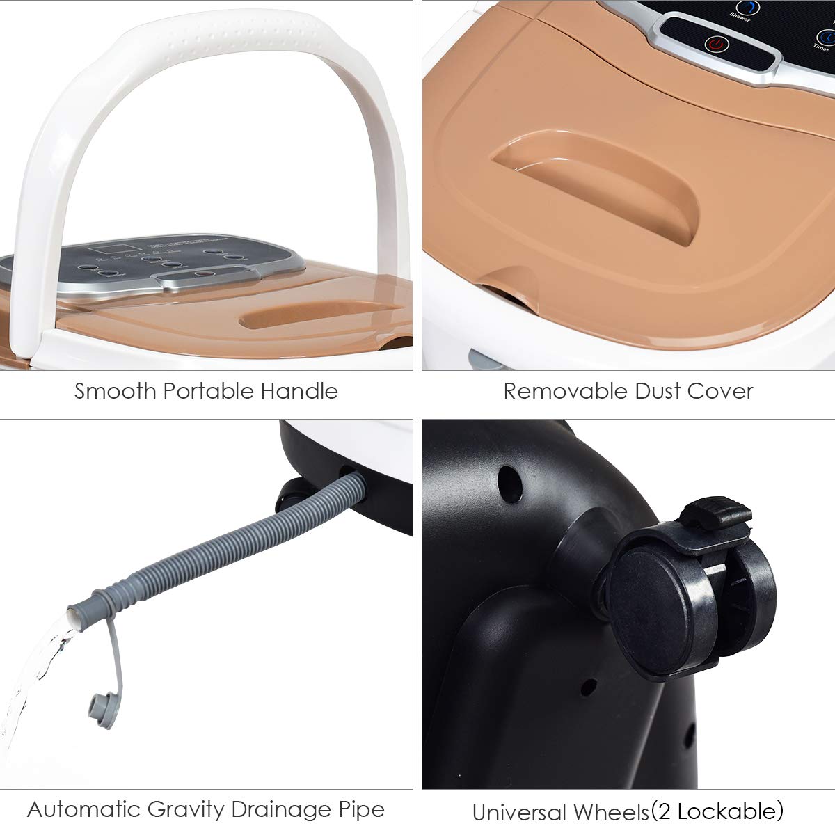 Giantex Foot Spa Bath Massager w/ Heat, Water Shower Adjustable in Angles 