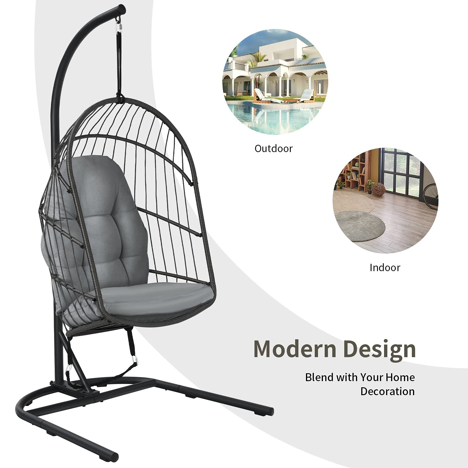 Giantex Hanging Egg Chair with Stand 