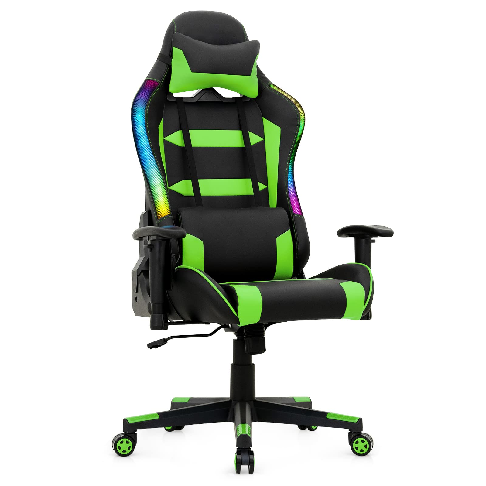 Giantex RGB Gaming Chair, Ergonomic Video Game Chair with Led Light