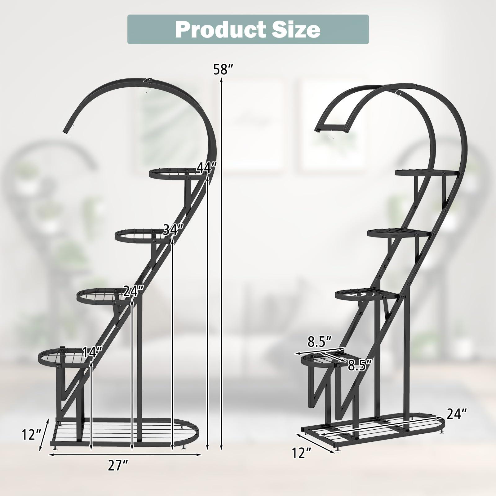 Giantex 5 Tier Metal Plant Stand Indoor 