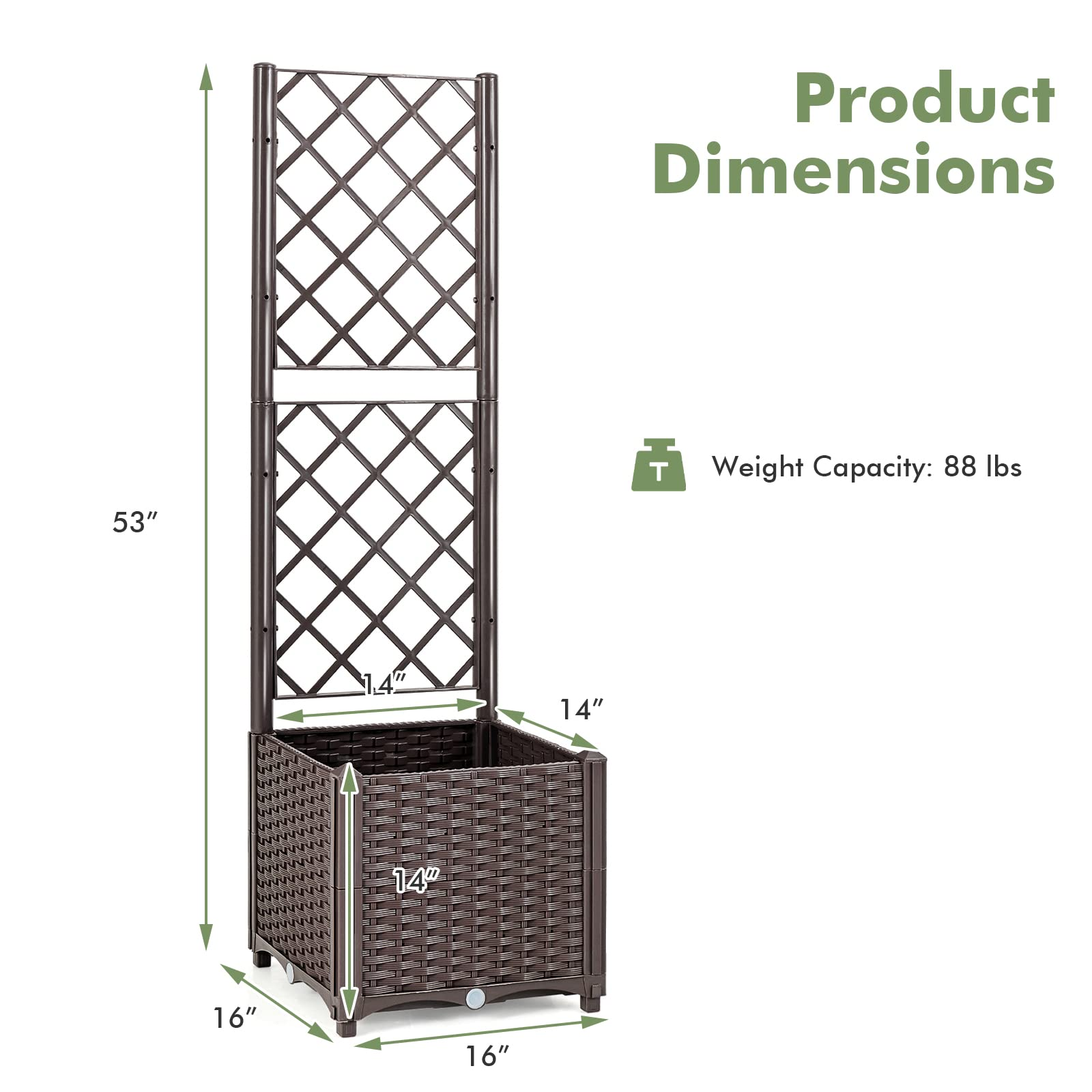Giantex Raised Garden Bed with Trellis 