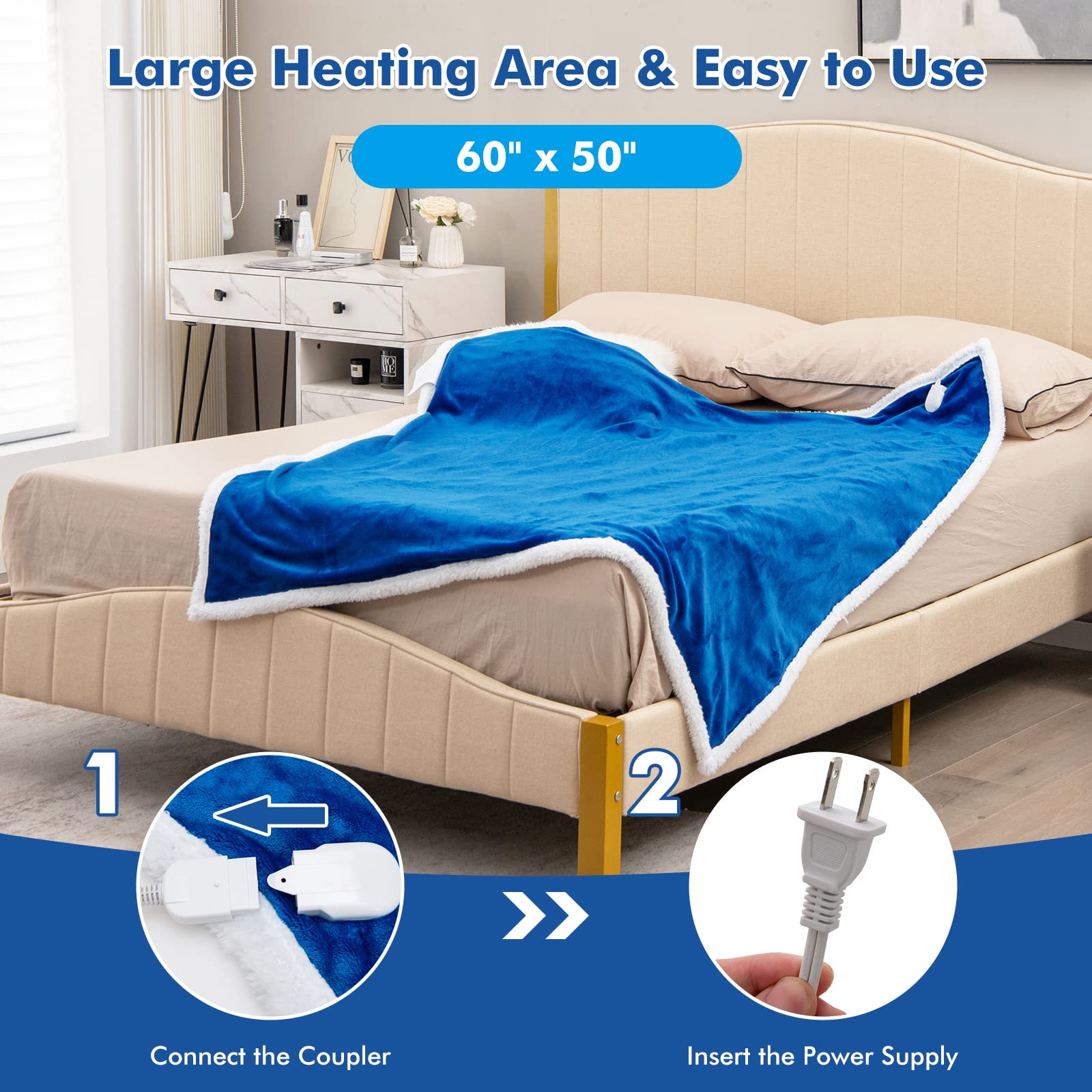 Giantex Heated Electric Blanket Throw 
