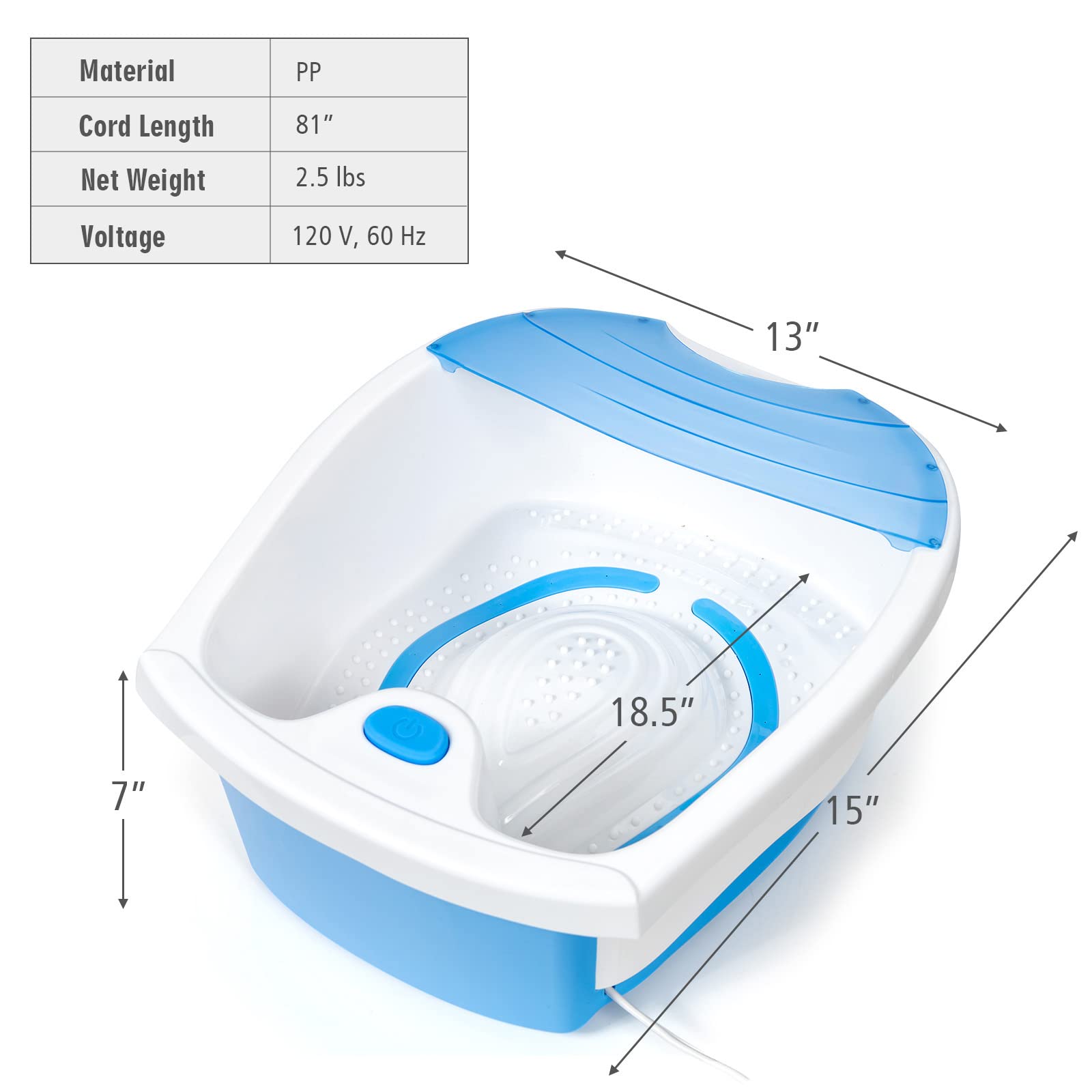 Giantex Foot Spa Bath W/Smooth Bubble Massage 
