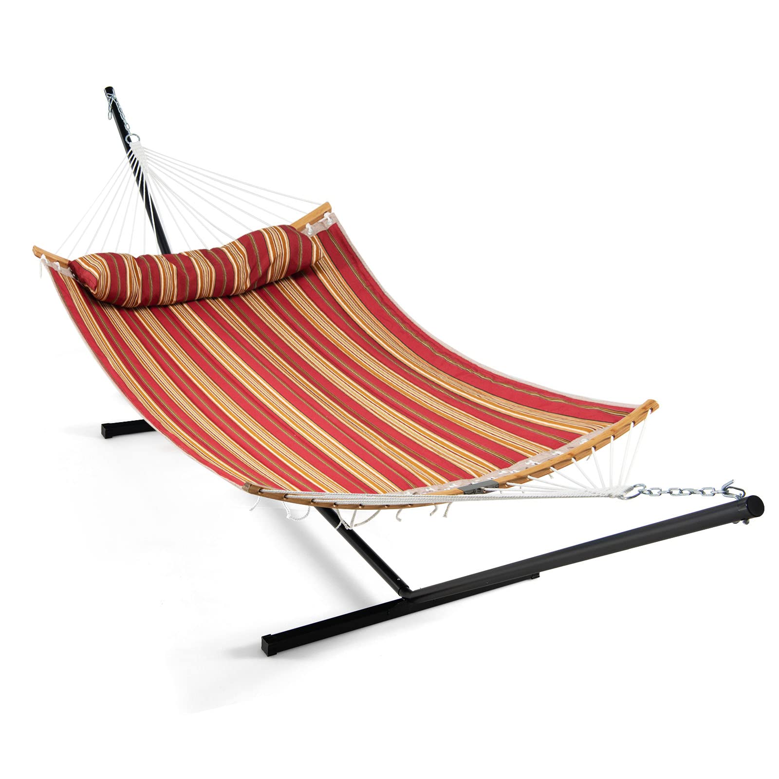 Giantex Hammock with Stand Included Portable 2-Person Outdoor Hammock(Blue & Red) 