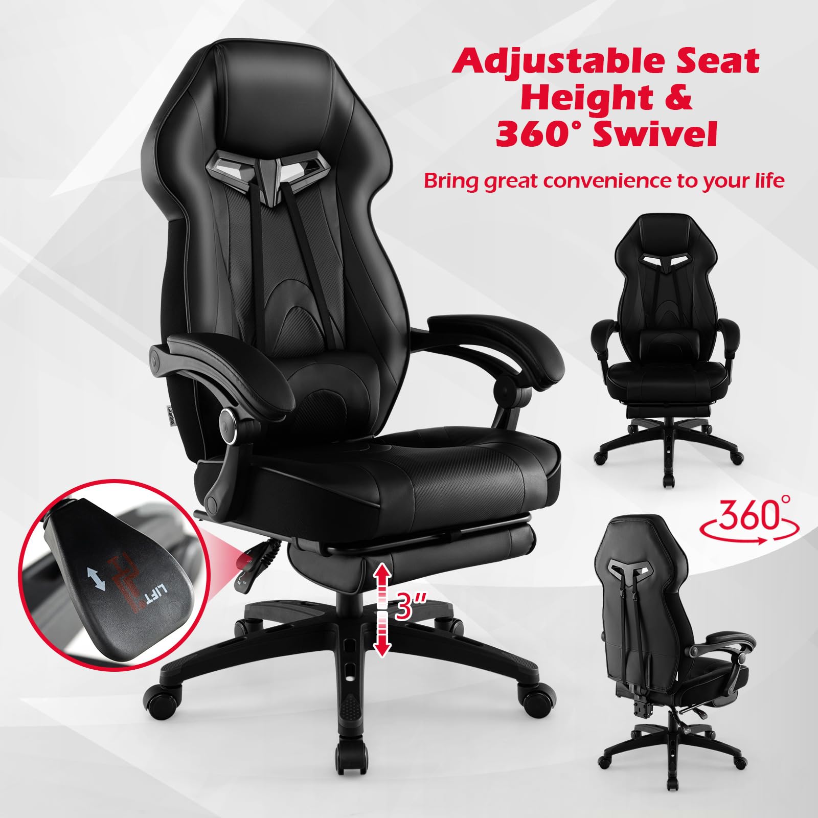 Giantex Gaming Chair with Footrest for Adults 