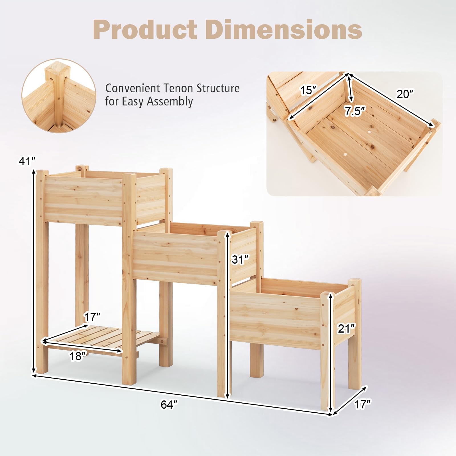 Giantex Raised Garden Bed Set of 3 